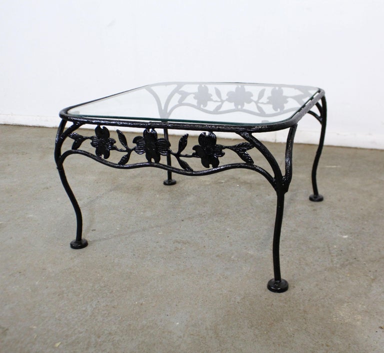 Vintage Meadowcraft Dogwood Wrought Iron Outdoor Square Accent End Table at 1stDibs vintage