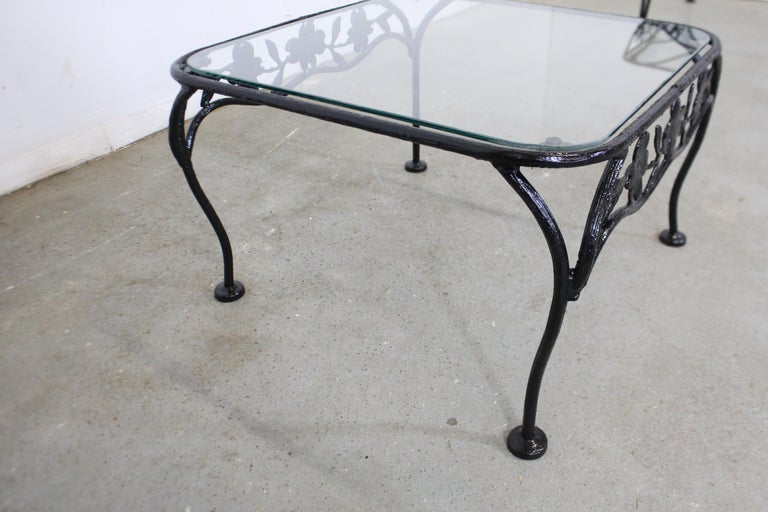 Vintage Meadowcraft Dogwood Wrought Iron Outdoor Square Accent End Table at 1stDibs vintage