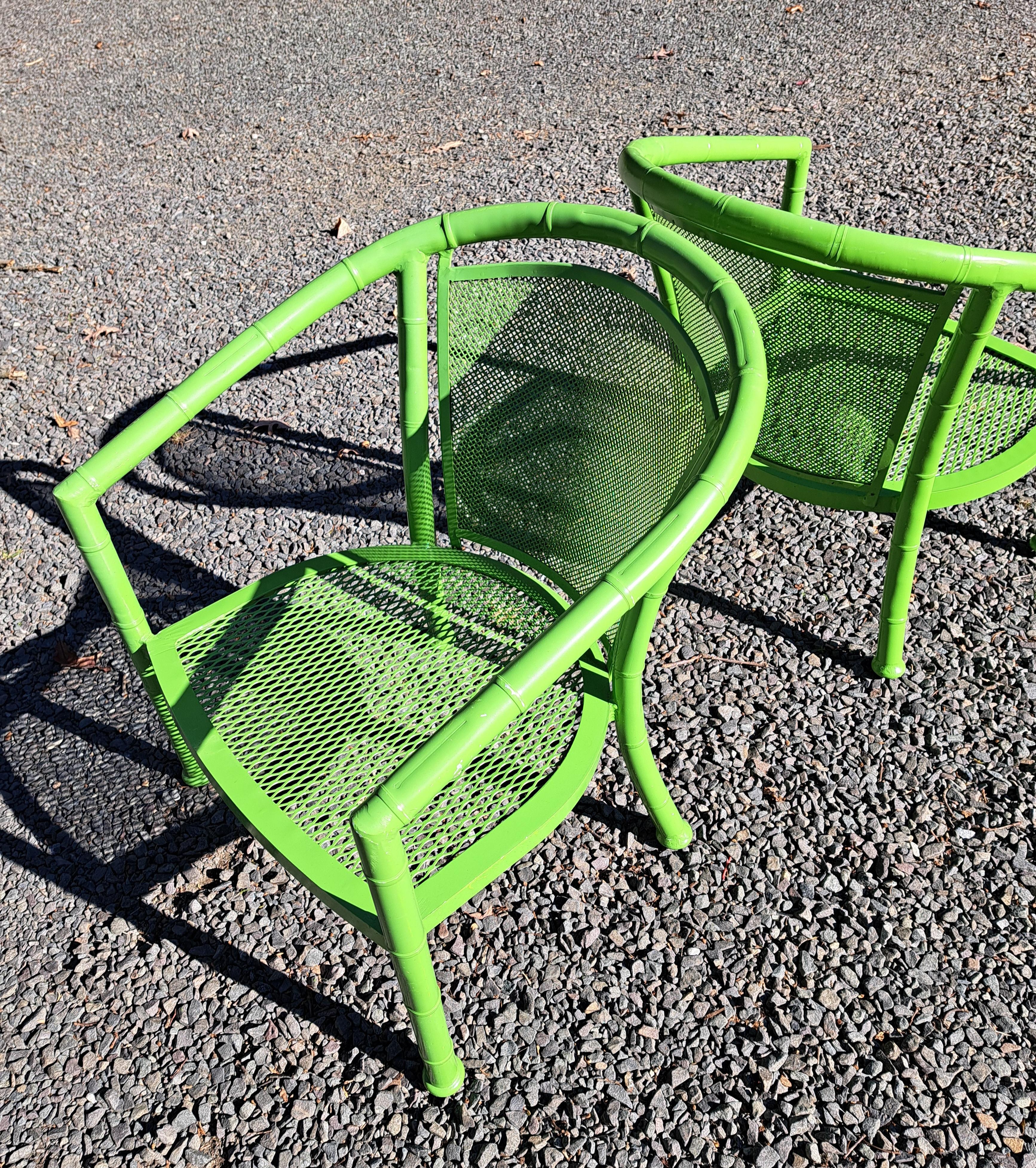 Sedie da Patio in Alluminio Finto Bambù Vintage Meadowcraft a Coppia in vendita 4