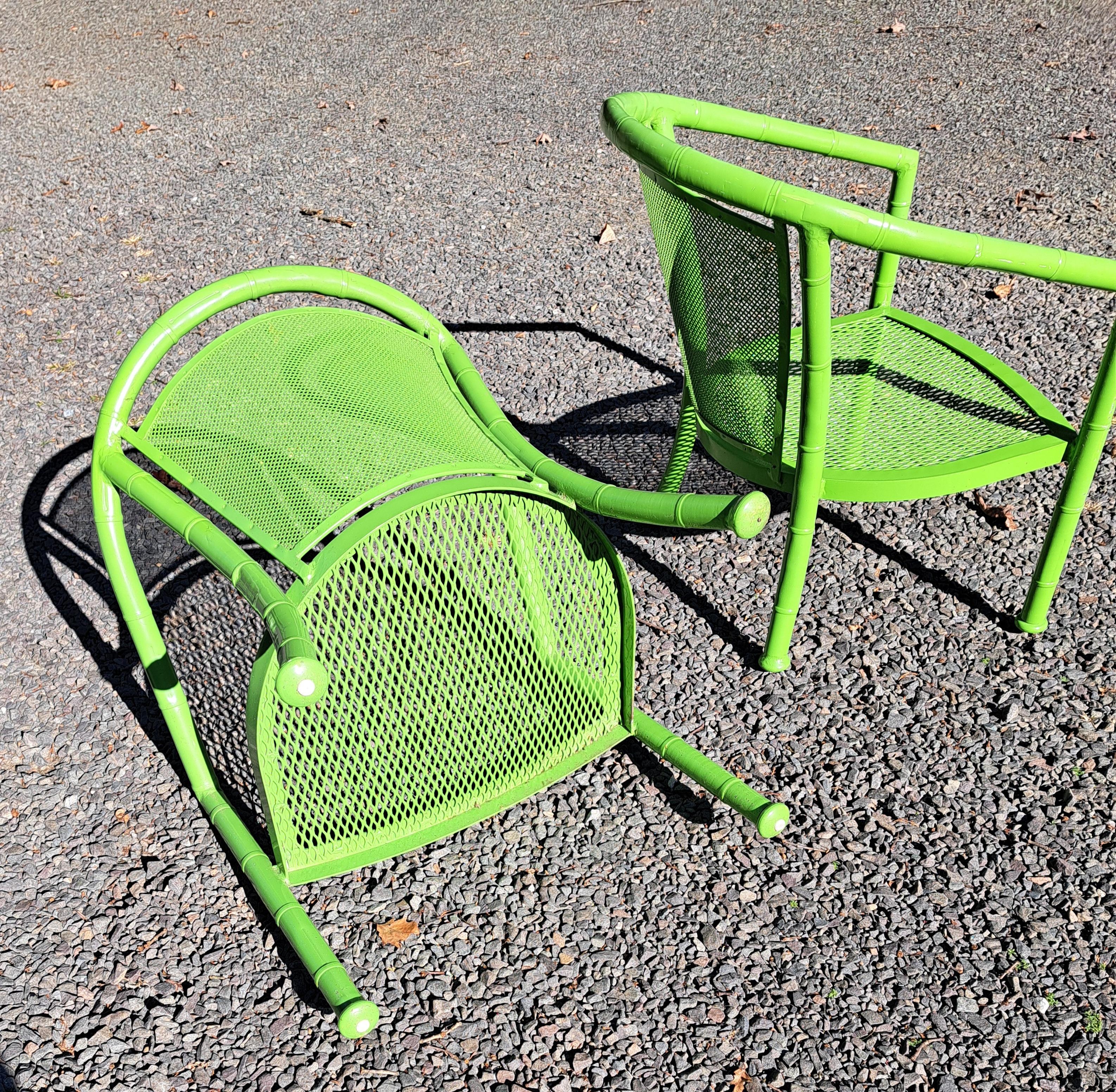 Sedie da Patio in Alluminio Finto Bambù Vintage Meadowcraft a Coppia in vendita 5