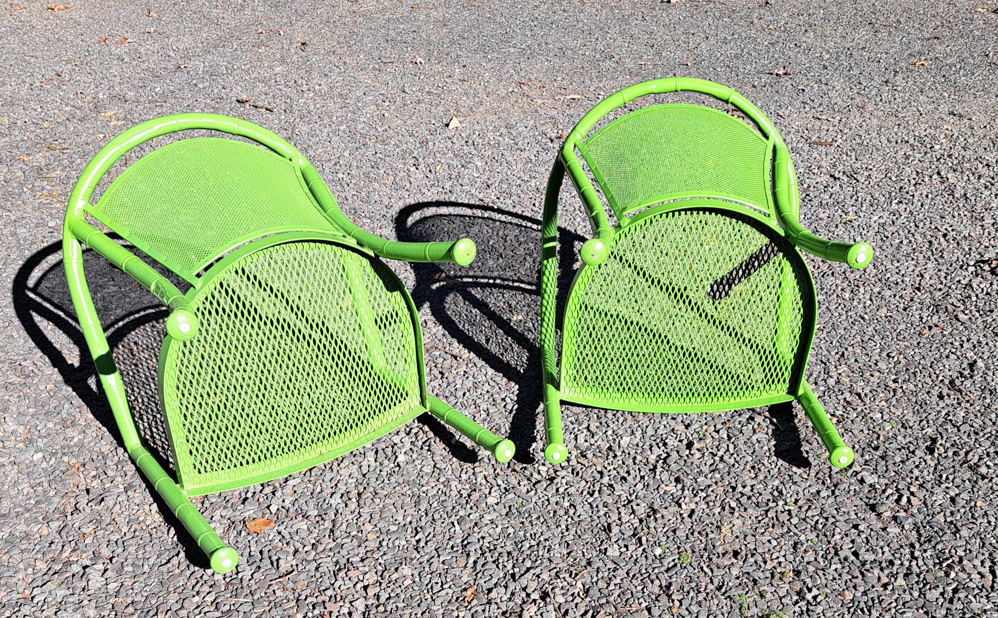 Sedie da Patio in Alluminio Finto Bambù Vintage Meadowcraft a Coppia in vendita 6