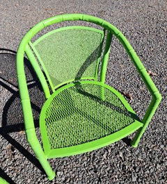 Vintage Meadowcraft Faux Bamboo Aluminum Patio Chairs a Pair