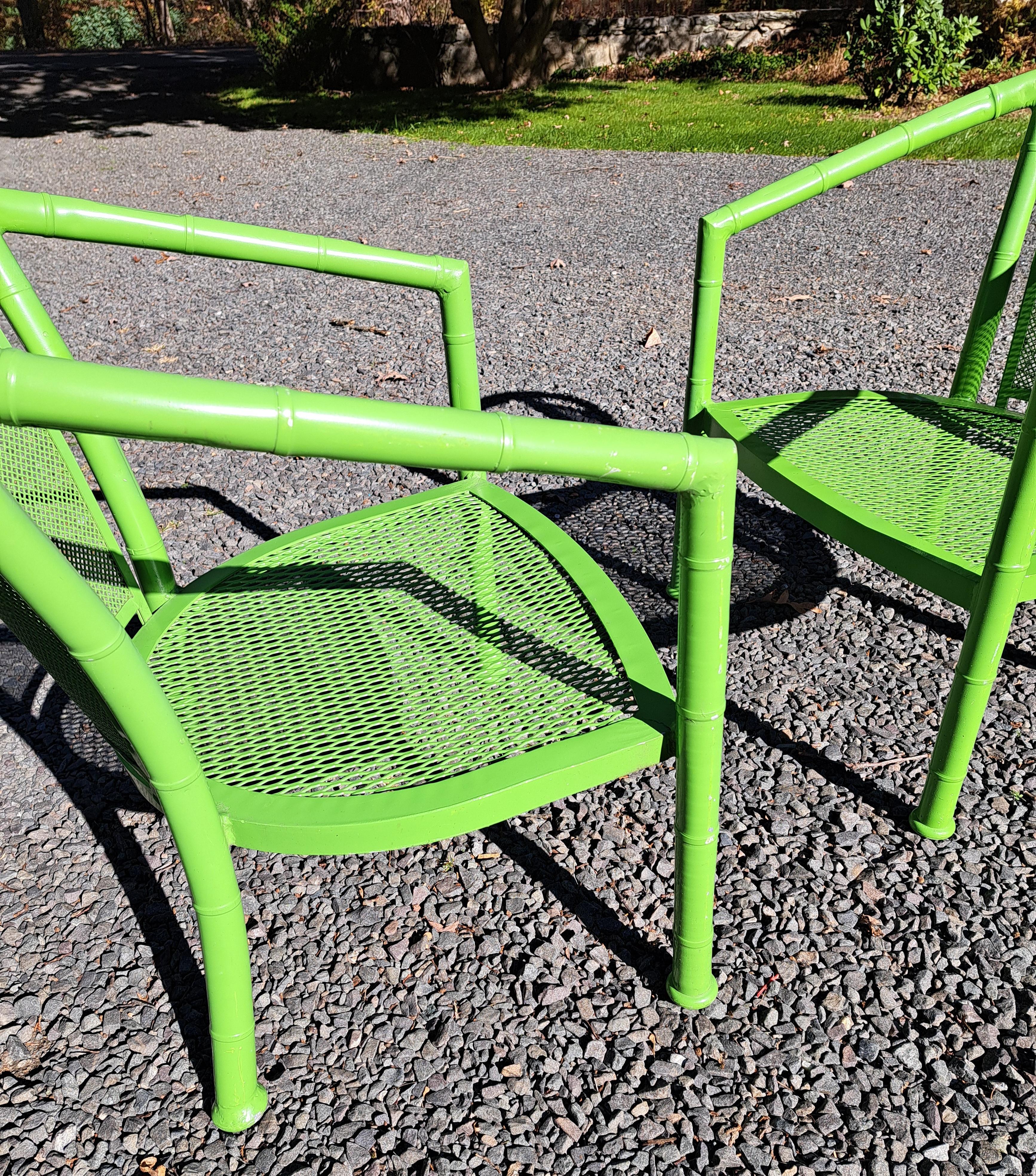 Sedie da Patio in Alluminio Finto Bambù Vintage Meadowcraft a Coppia In condizioni buone in vendita a Newtown, CT