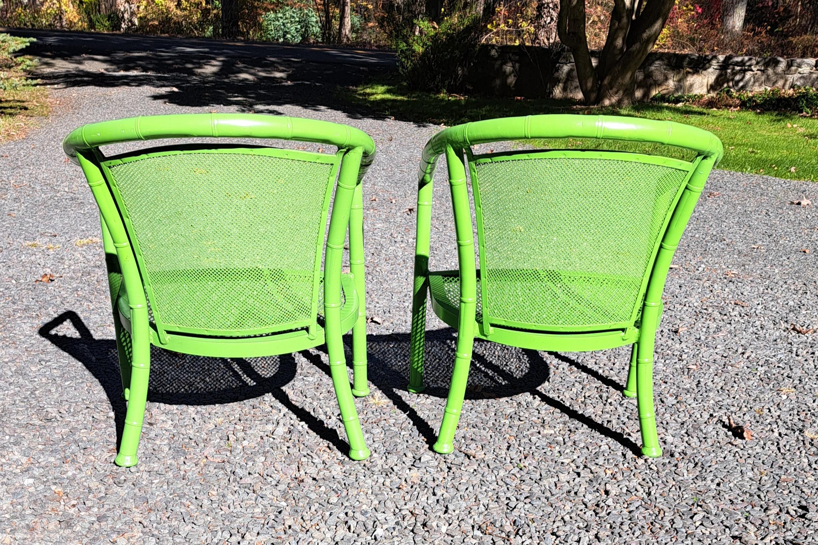 Sedie da Patio in Alluminio Finto Bambù Vintage Meadowcraft a Coppia in vendita 1