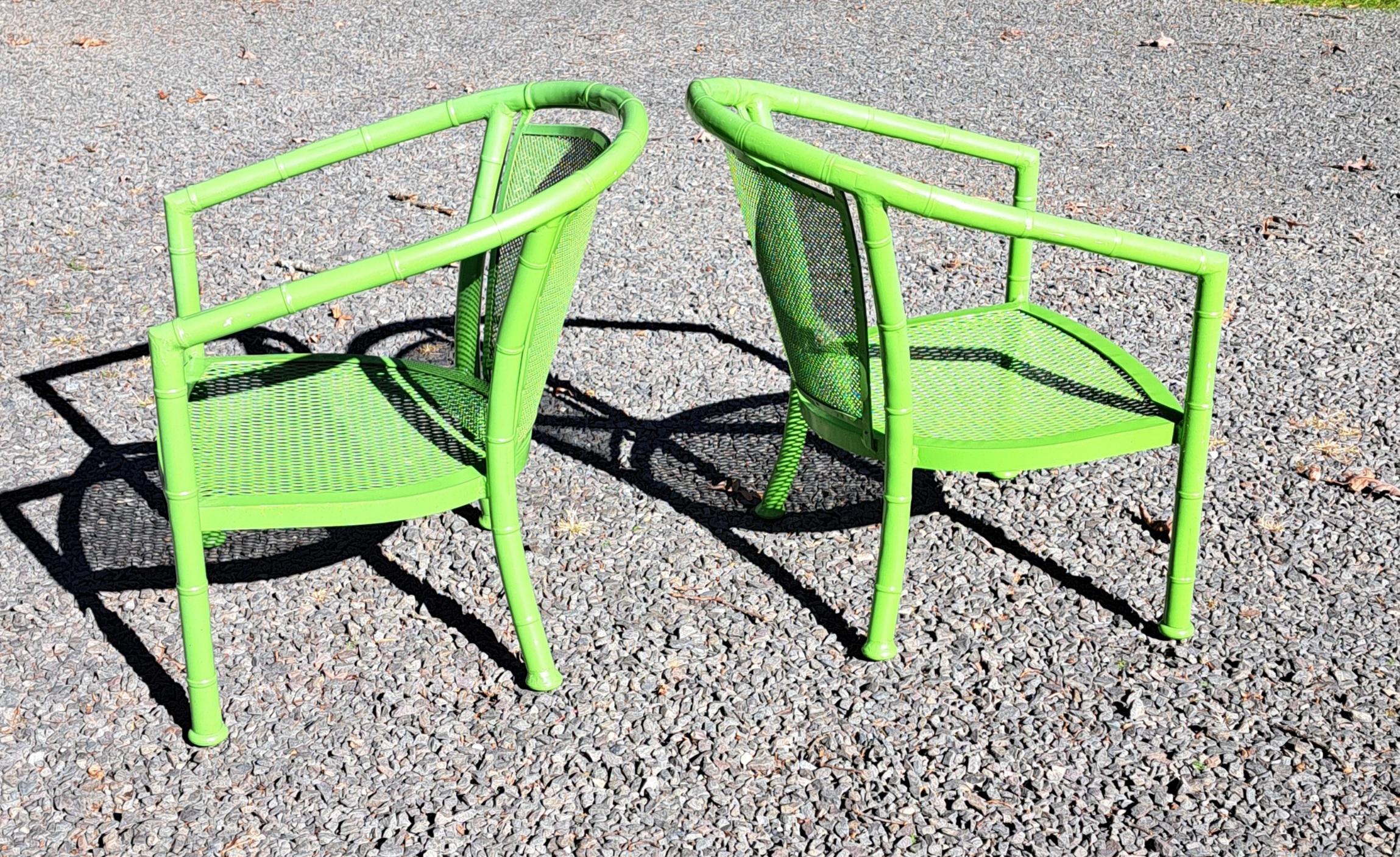 Sedie da Patio in Alluminio Finto Bambù Vintage Meadowcraft a Coppia in vendita 2