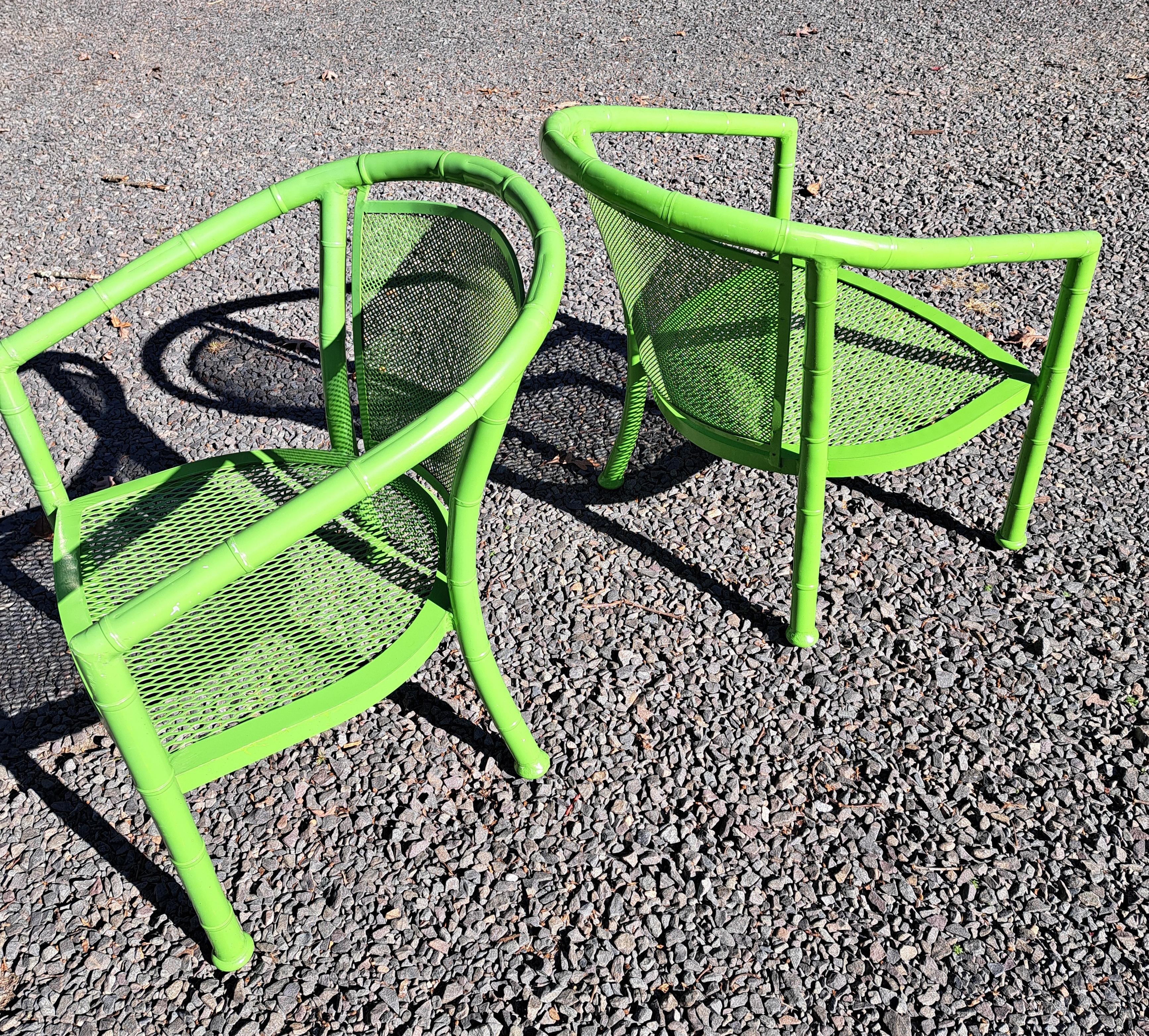 Sedie da Patio in Alluminio Finto Bambù Vintage Meadowcraft a Coppia in vendita 3