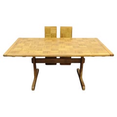 Vintage Meblo Mesa de cocina de comedor extensible con caballete Arce y parquet de roble