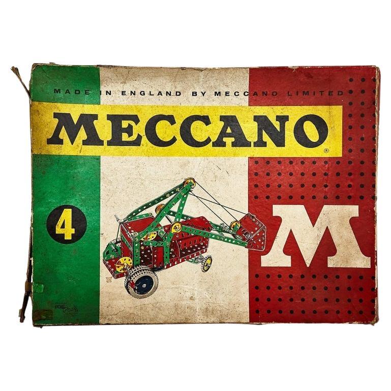 Vintage Meccano Building Set, Metal, Original Box, England, 1950s