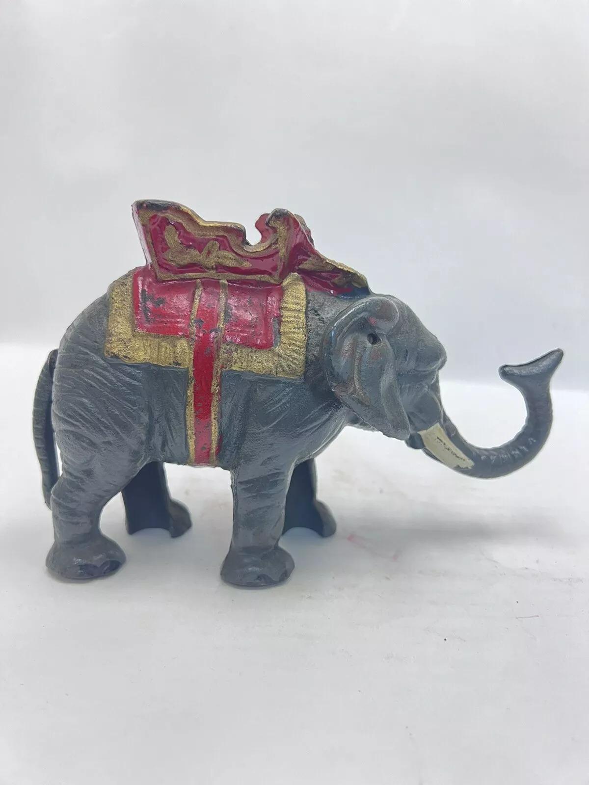 Mechanical Cast Iron Still Bank Circus Elefant Münze Piggy Bank, Vintage (Unbekannt)