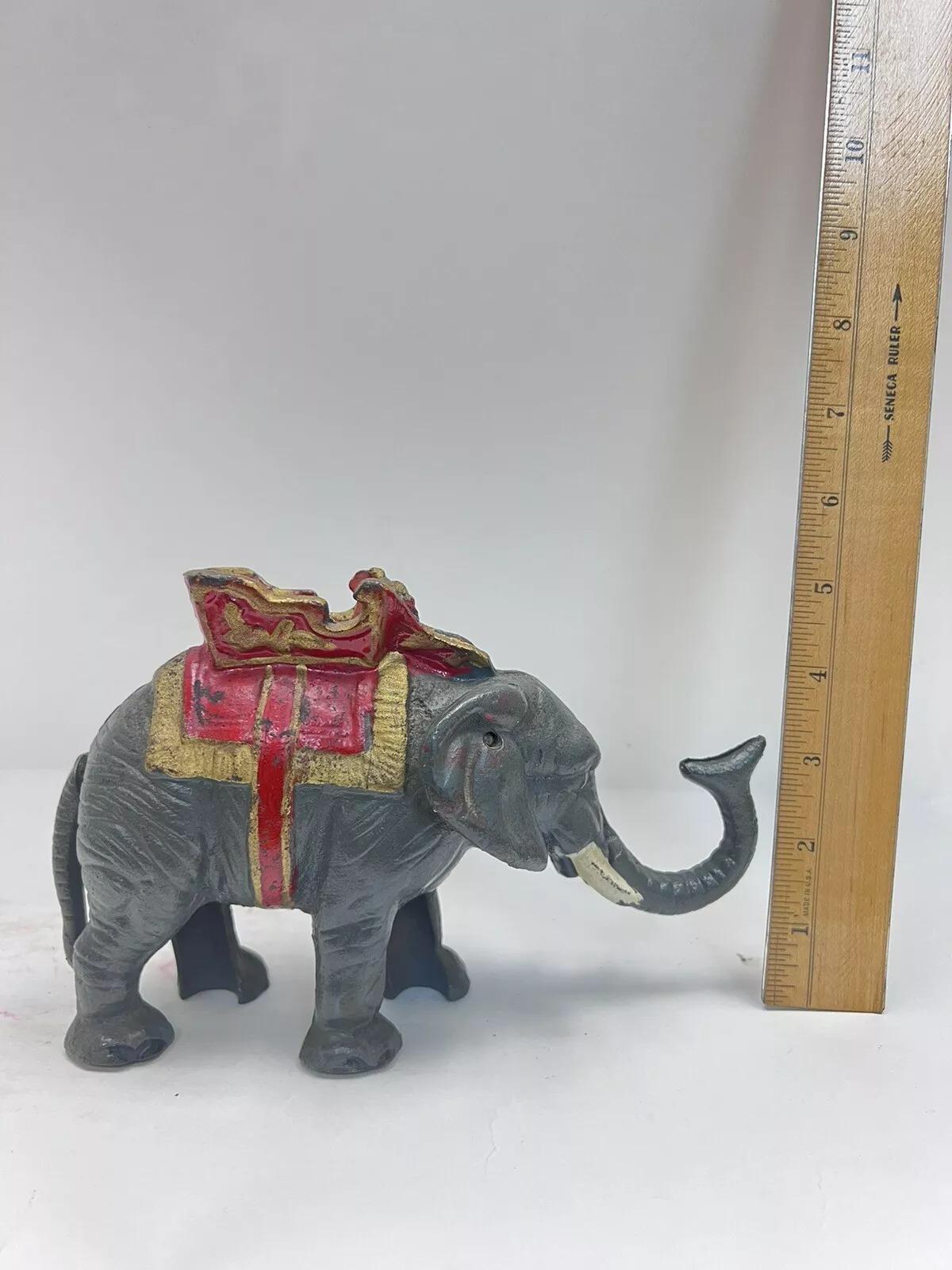 Mechanical Cast Iron Still Bank Circus Elefant Münze Piggy Bank, Vintage (Eisen)