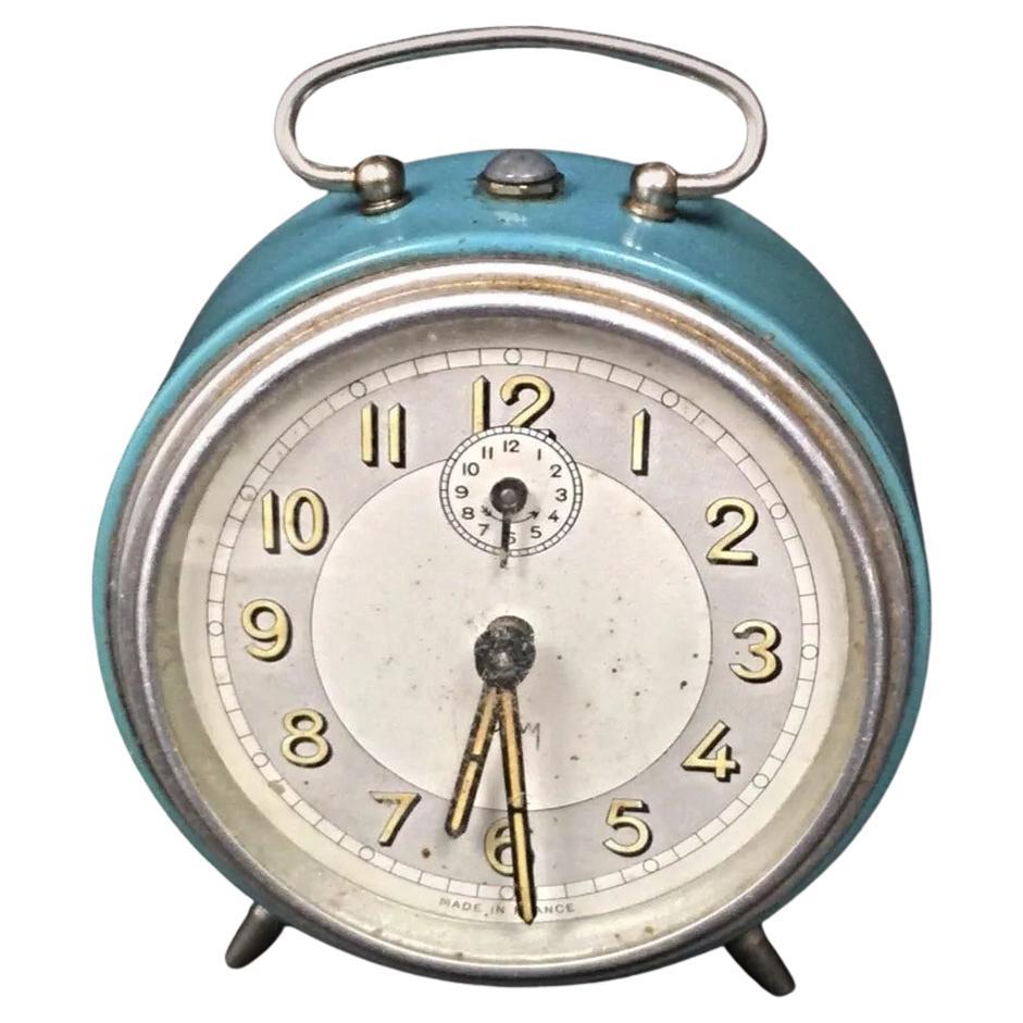 Vintage Mechanical Japy Alarm Clock - Blue - 2Y258