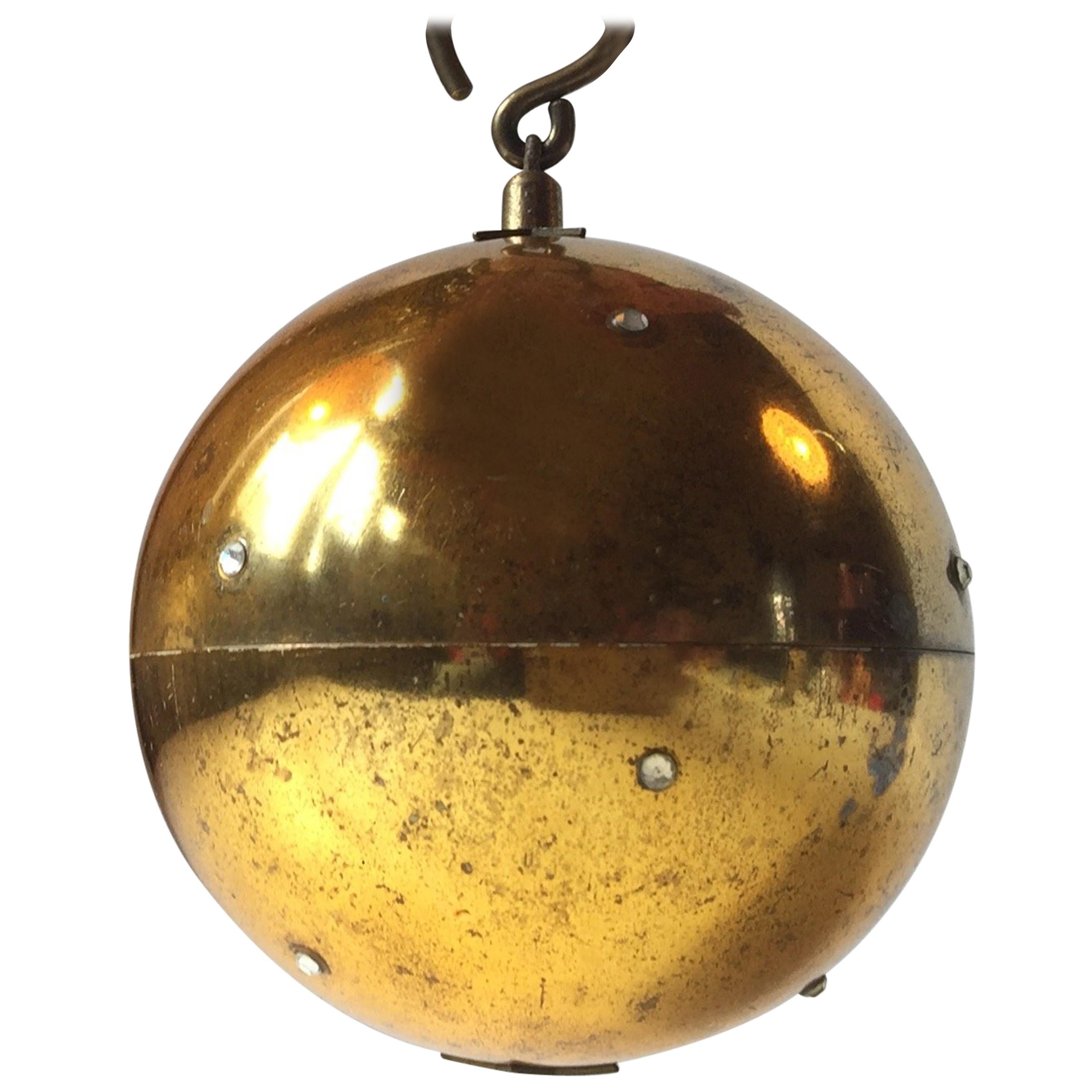 Vintage Mechanical Pull-up Christmas Ball by Reuge, Switzerland, 1960s