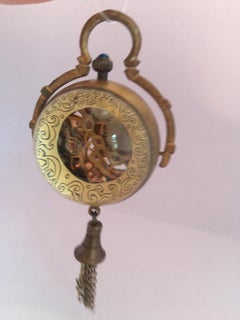 Vintage Mechanical Visible Escapement or Skeleton Pendant Ball Watch