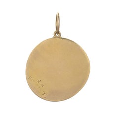Vintage Medaillon-Anhänger 18k Gelbgold Wappenkrone Thema Großer Charme
