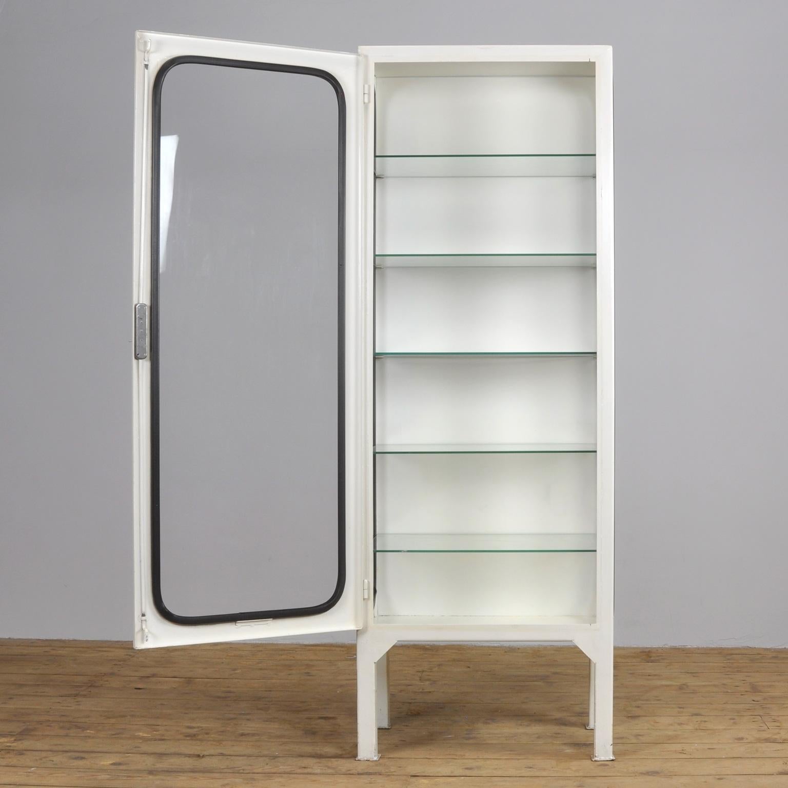 Late 20th Century Vintage Medical Cabinet with Five Glass Shelves, 1975
