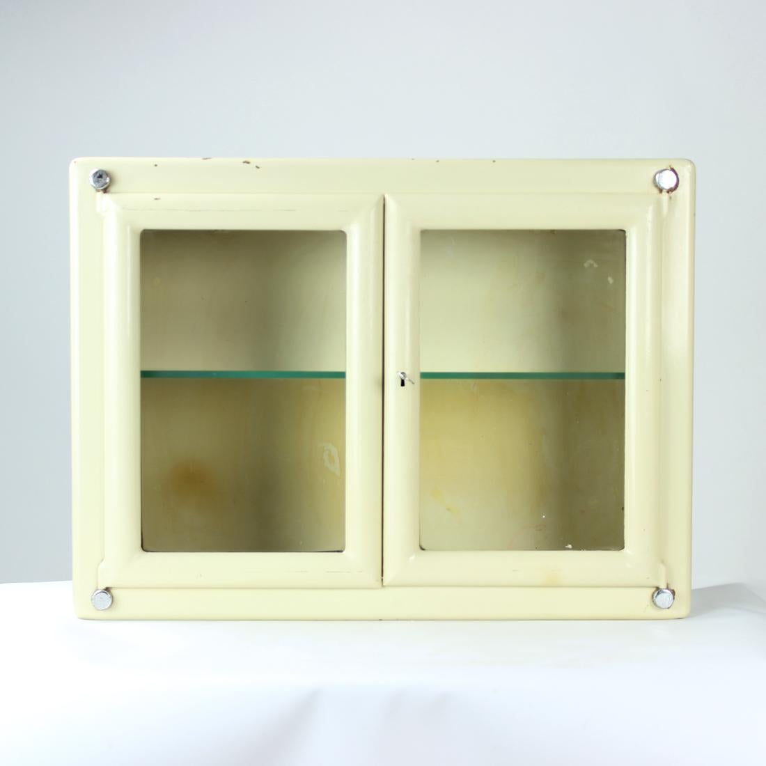 Vintage Medical with Glass Door, Czechoslovakia, 1950s For Sale