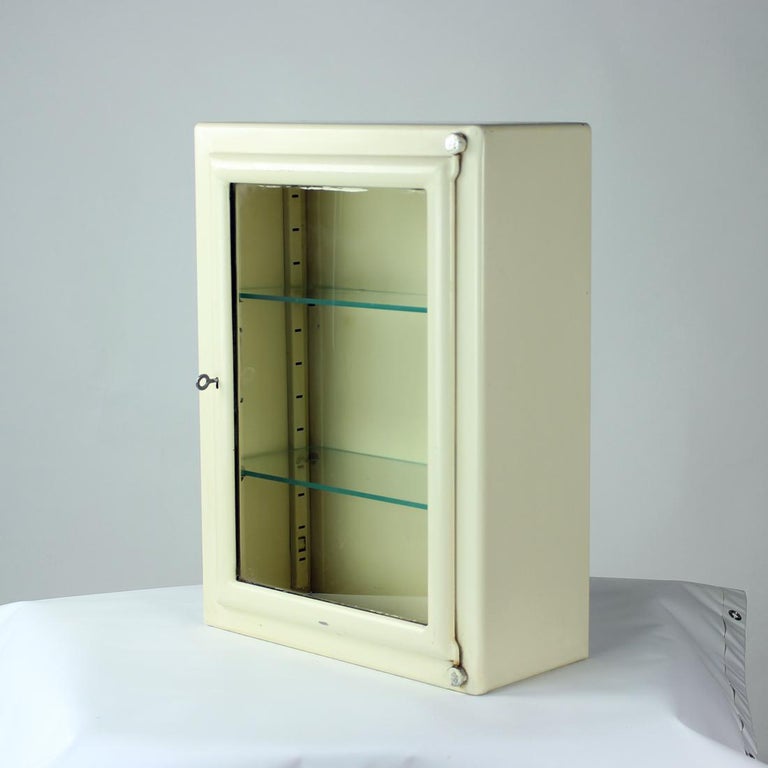 Vintage Medical with Glass Door, Czechoslovakia, 1950s For Sale