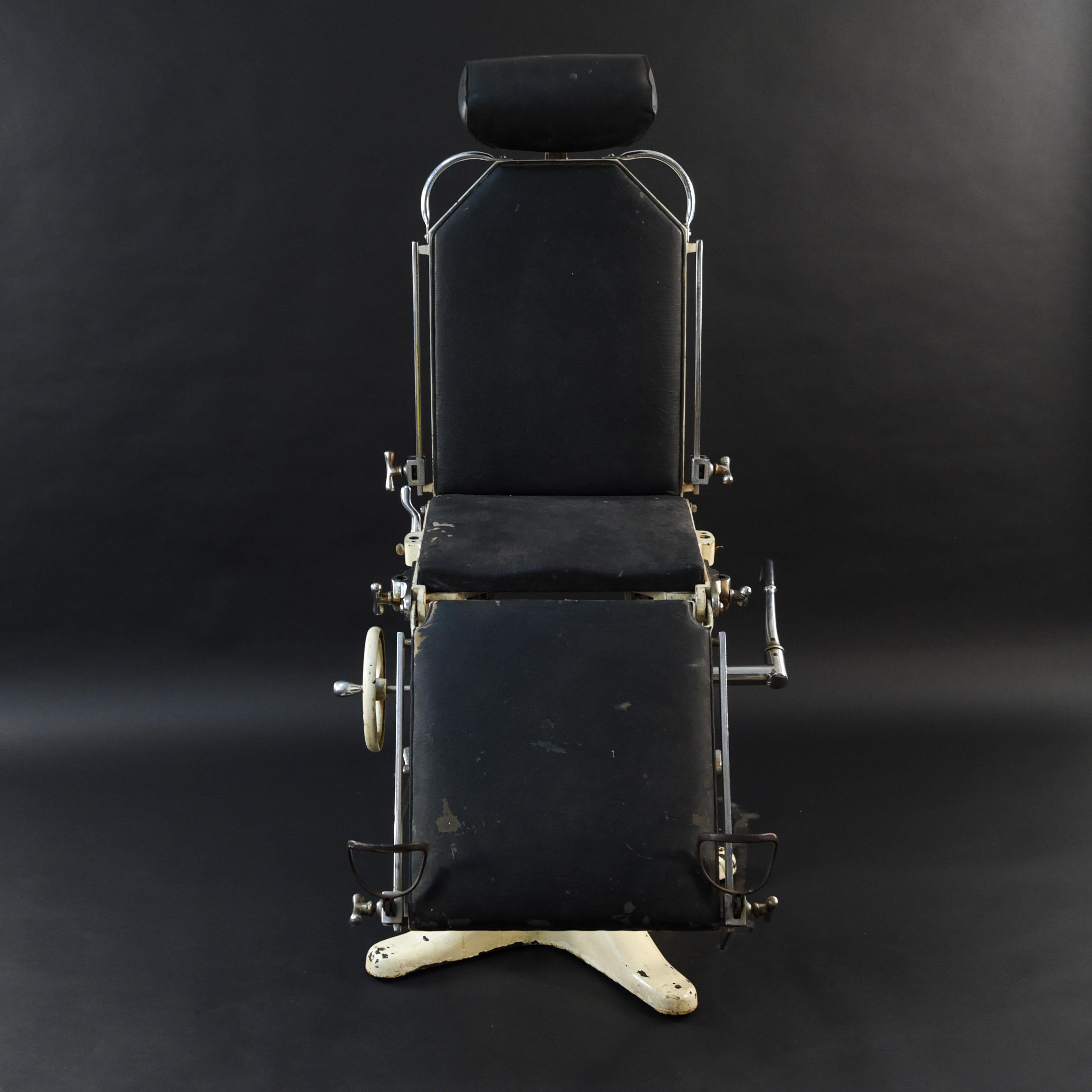 This very interesting medical chair is sure to be a conversation starter! A wonderful piece of medical history.