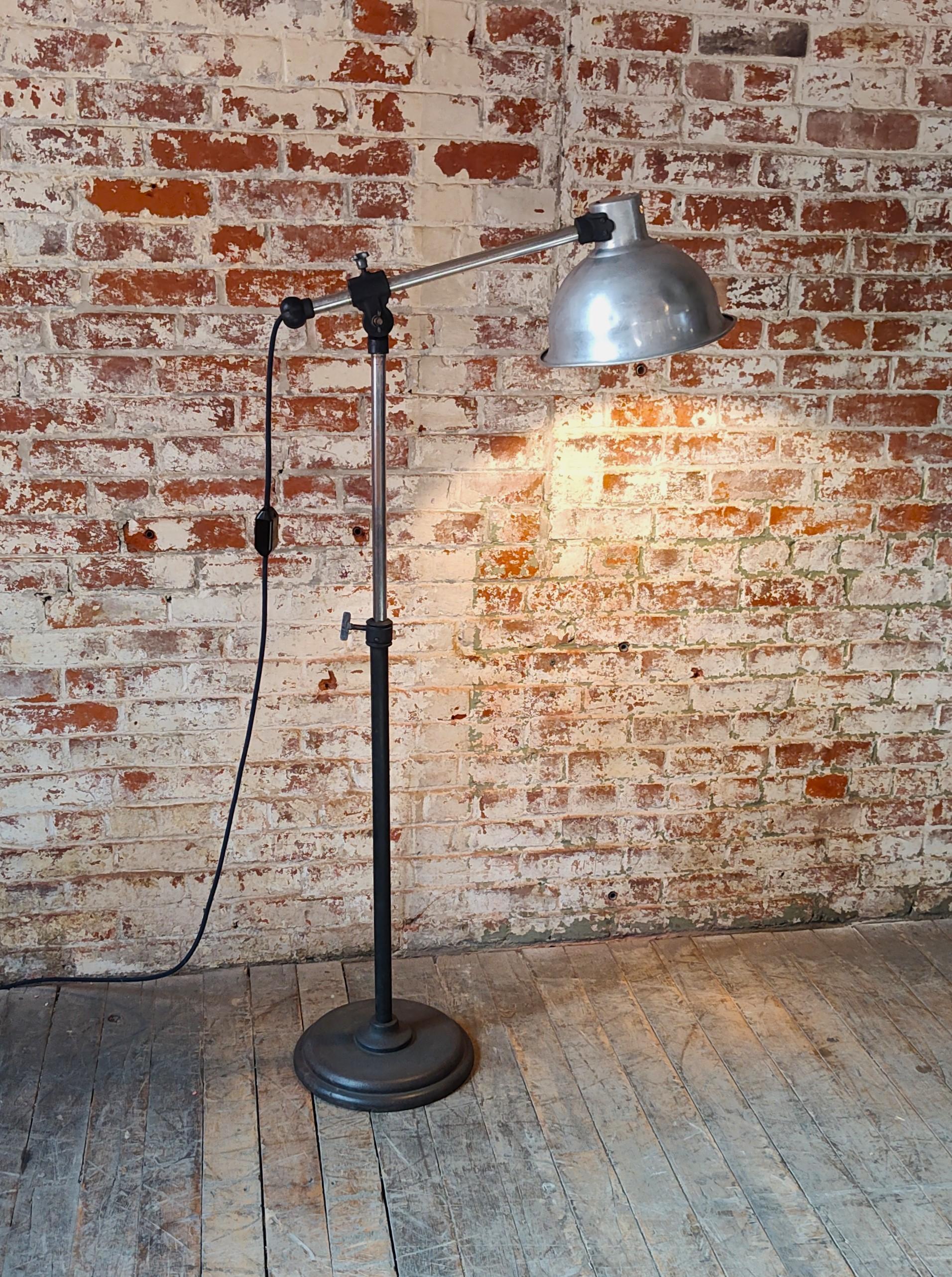 Vintage Industrial Floor Lamp with Dimmer Switch

Height from floor to main upright: 37