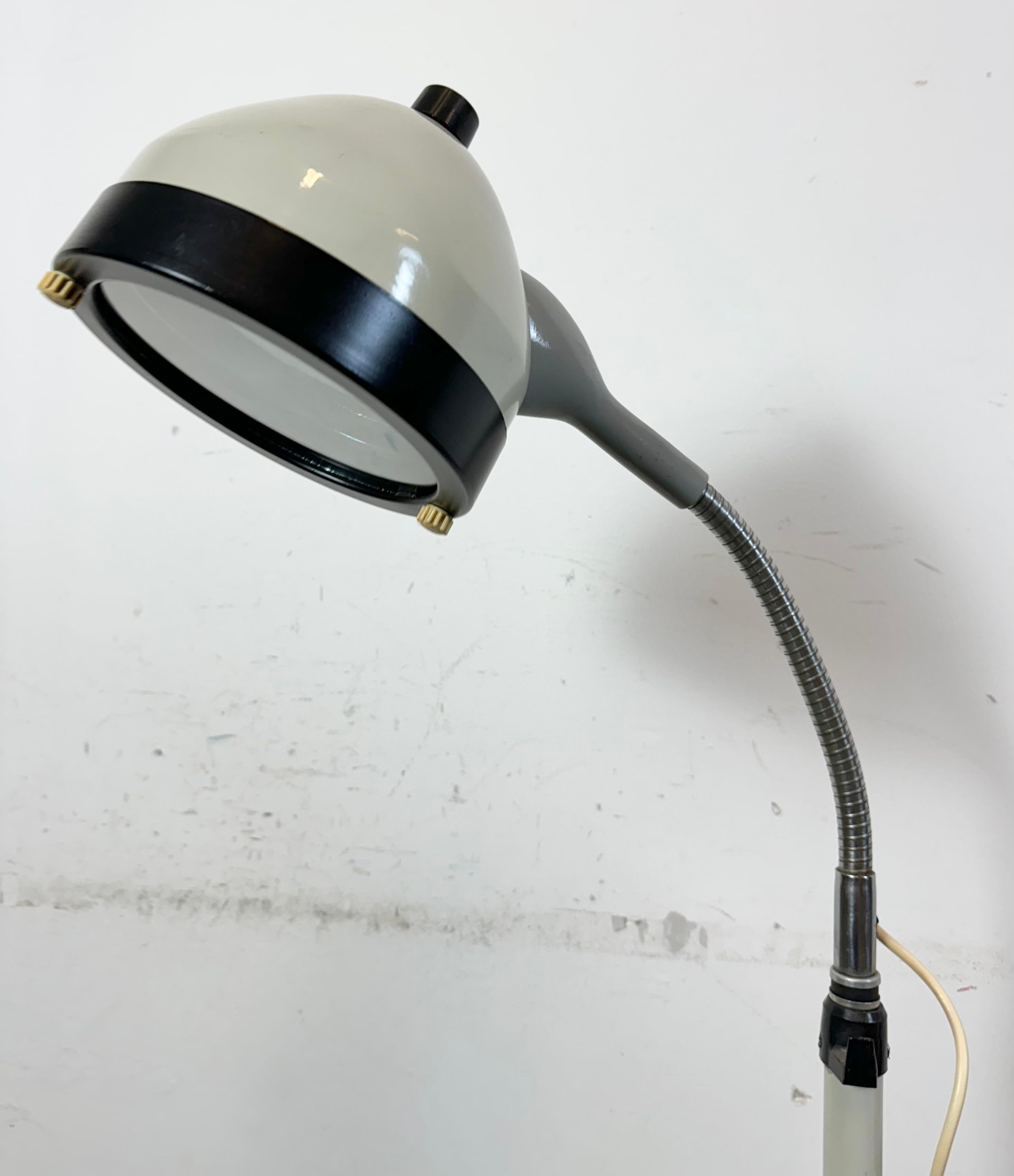 Verre Lampadaire médical vintage à col de cygne de Famed, 1970 en vente