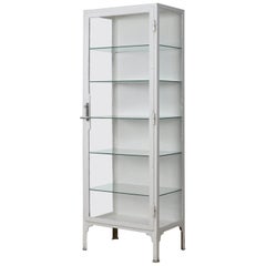 Vintage Medical Iron Display Cabinet, 1940s