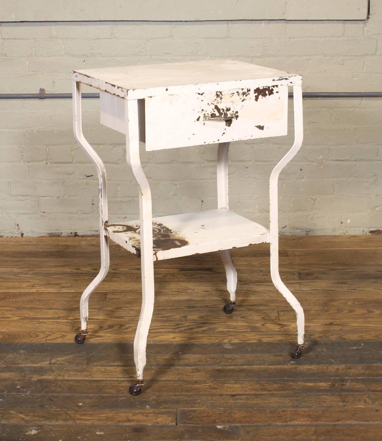 Vintage Medical Side Table or Rolling Bar Cart at 1stDibs vintage