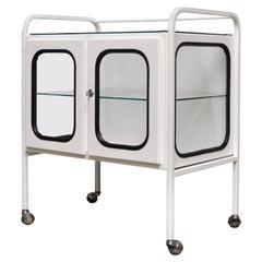 Vintage Medical Trolley in Iron and Glass, 1970s