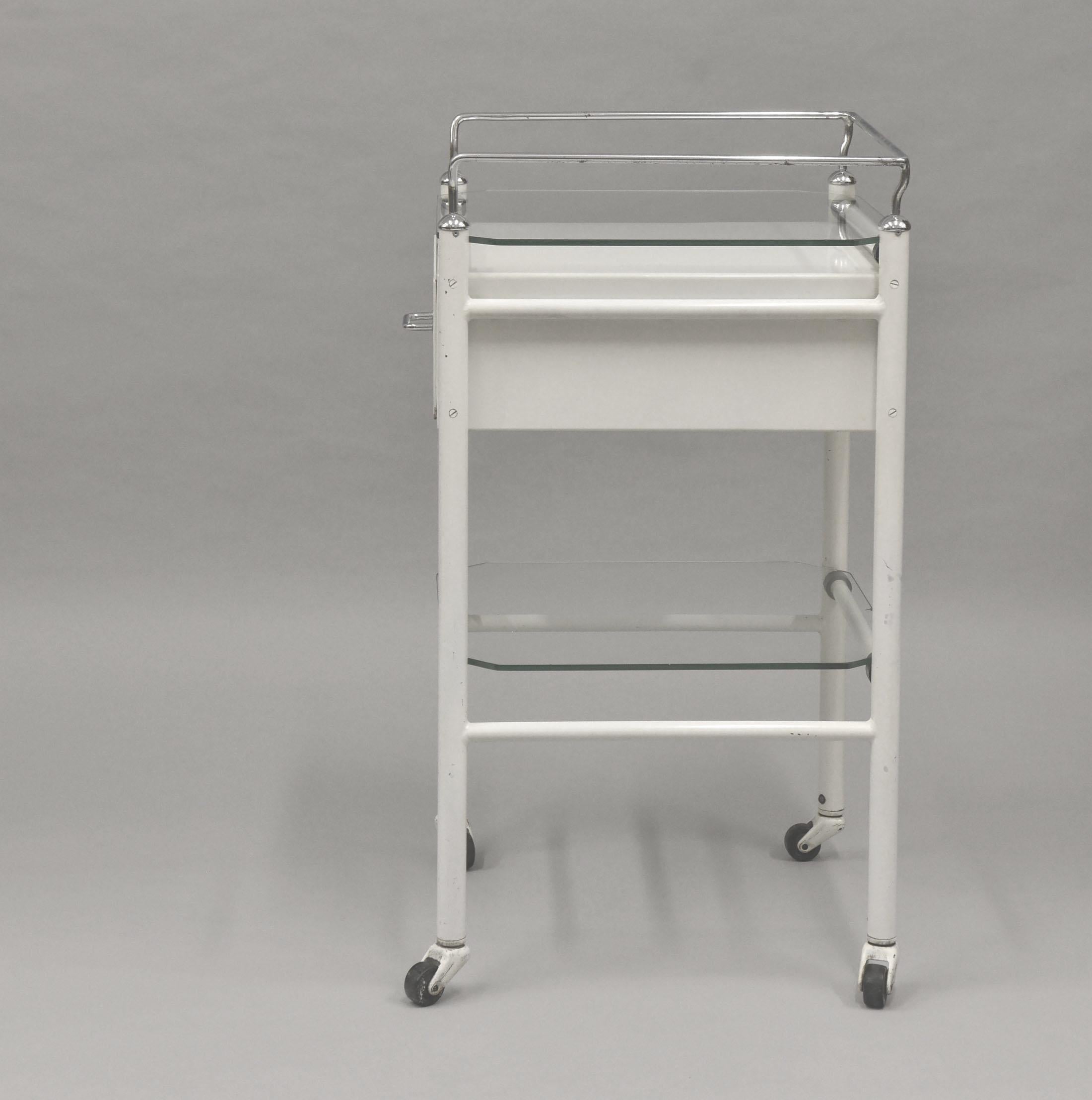 Industrial Vintage Medical Trolley Side Table 