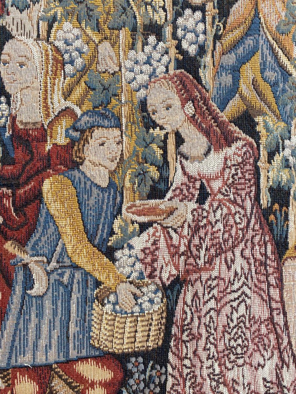 Vintage Medieval Design Aubusson Tapestry Halluin Tapestry 3