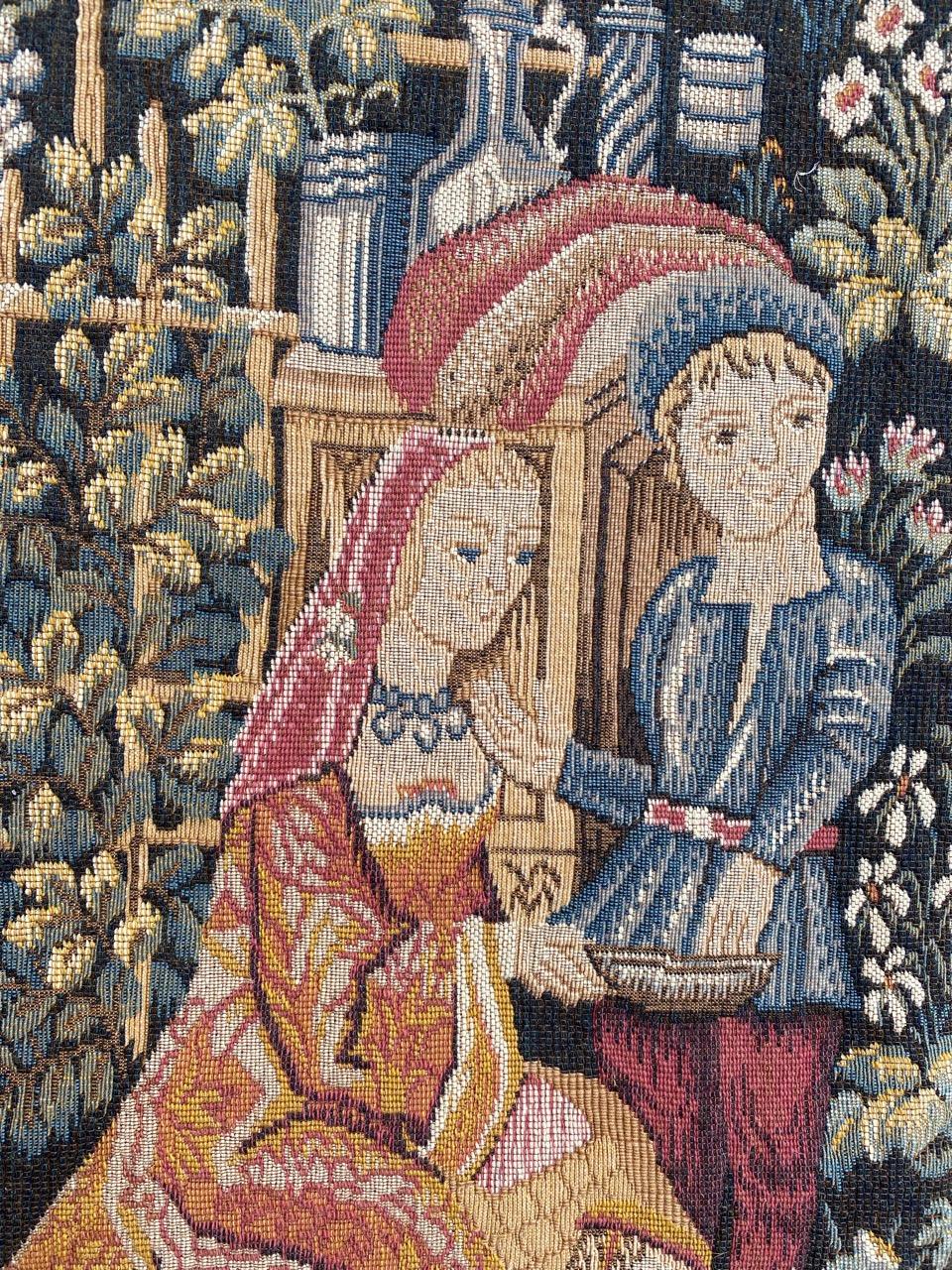 Vintage Medieval Design Aubusson Tapestry Halluin Tapestry 5