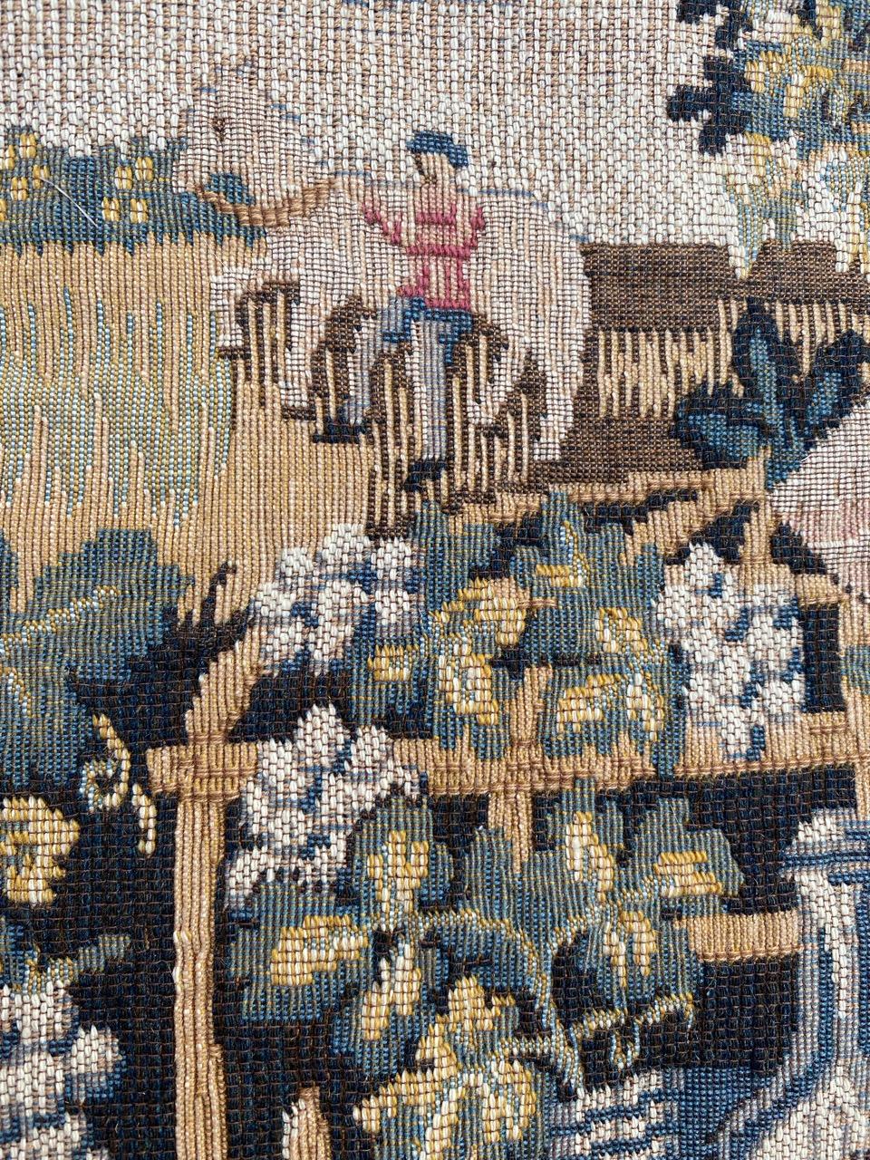 Vintage Medieval Design Aubusson Tapestry Halluin Tapestry 6