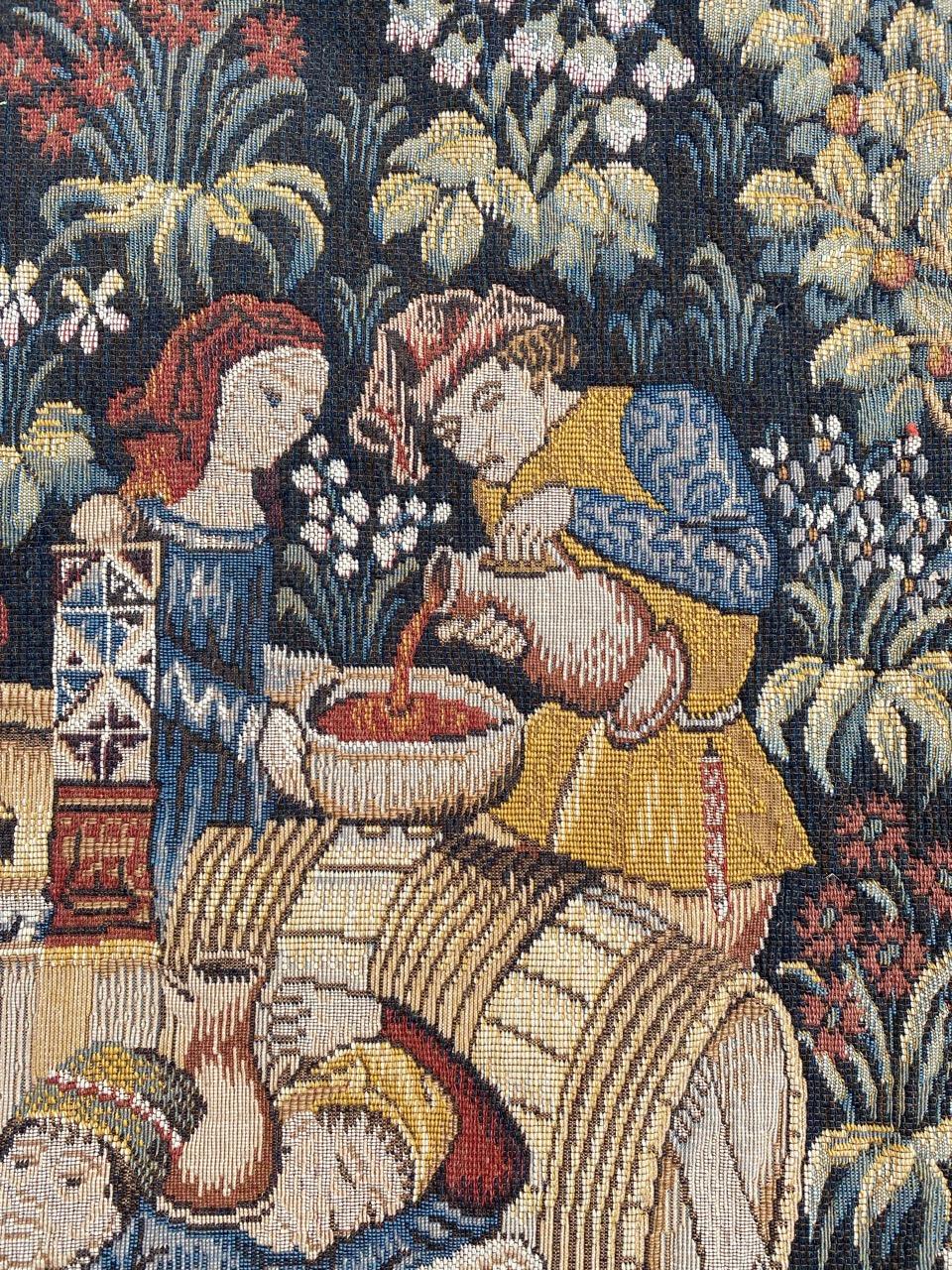 Vintage Medieval Design Aubusson Tapestry Halluin Tapestry 1