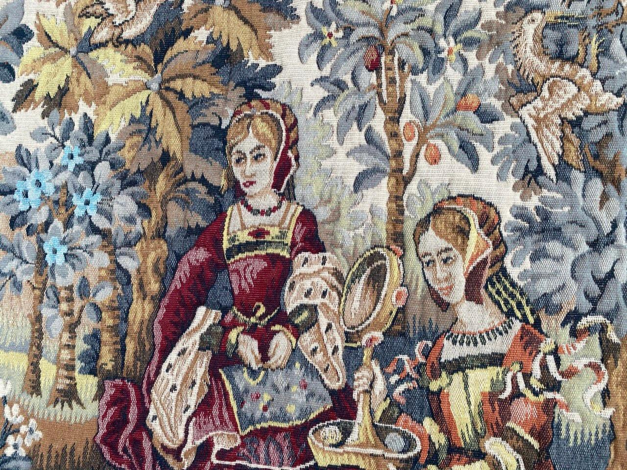 Französischer Jaquar-Wandteppich im mittelalterlichen Design (Aubusson) im Angebot