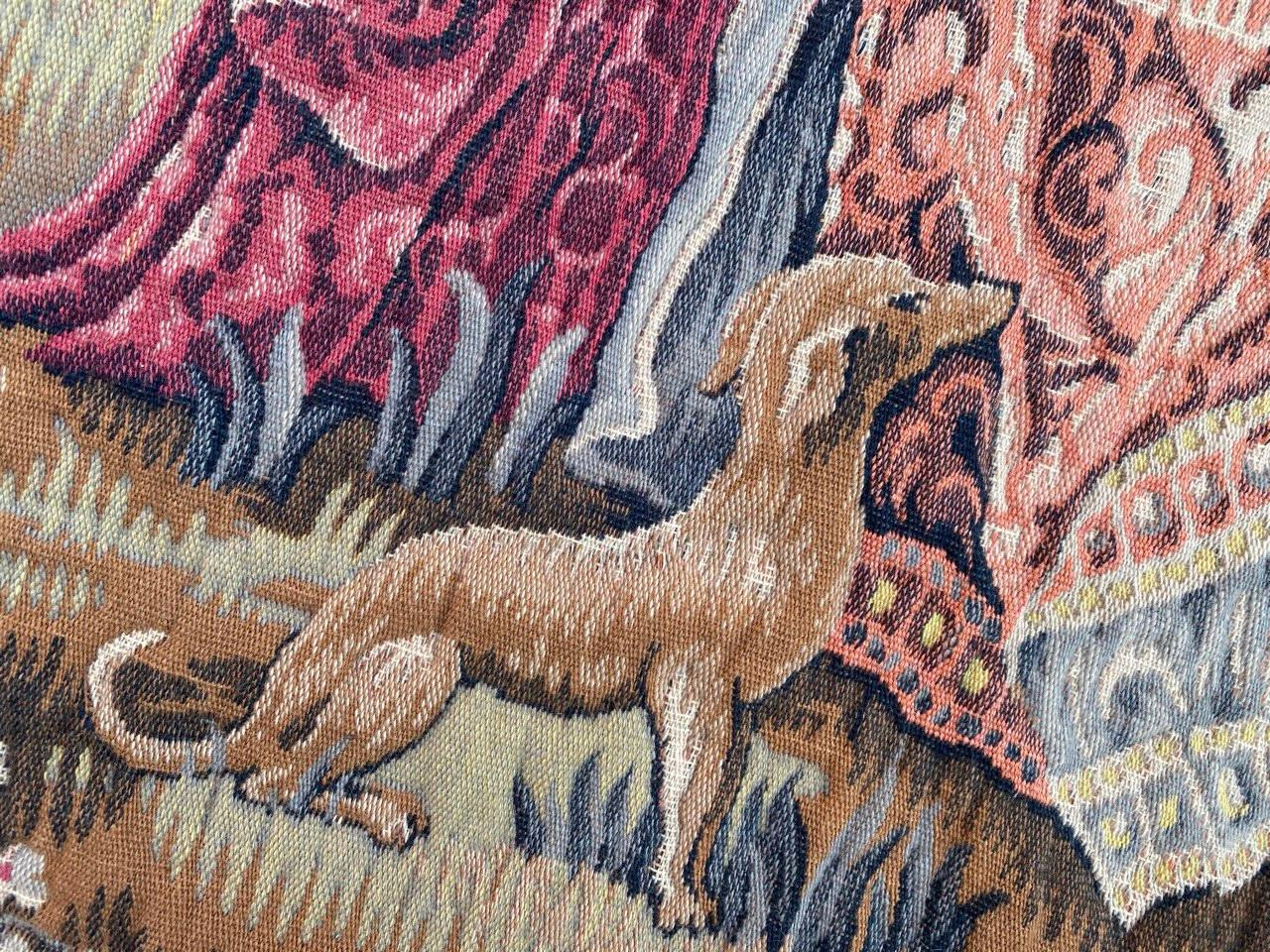 Französischer Jaquar-Wandteppich im mittelalterlichen Design (Wolle) im Angebot