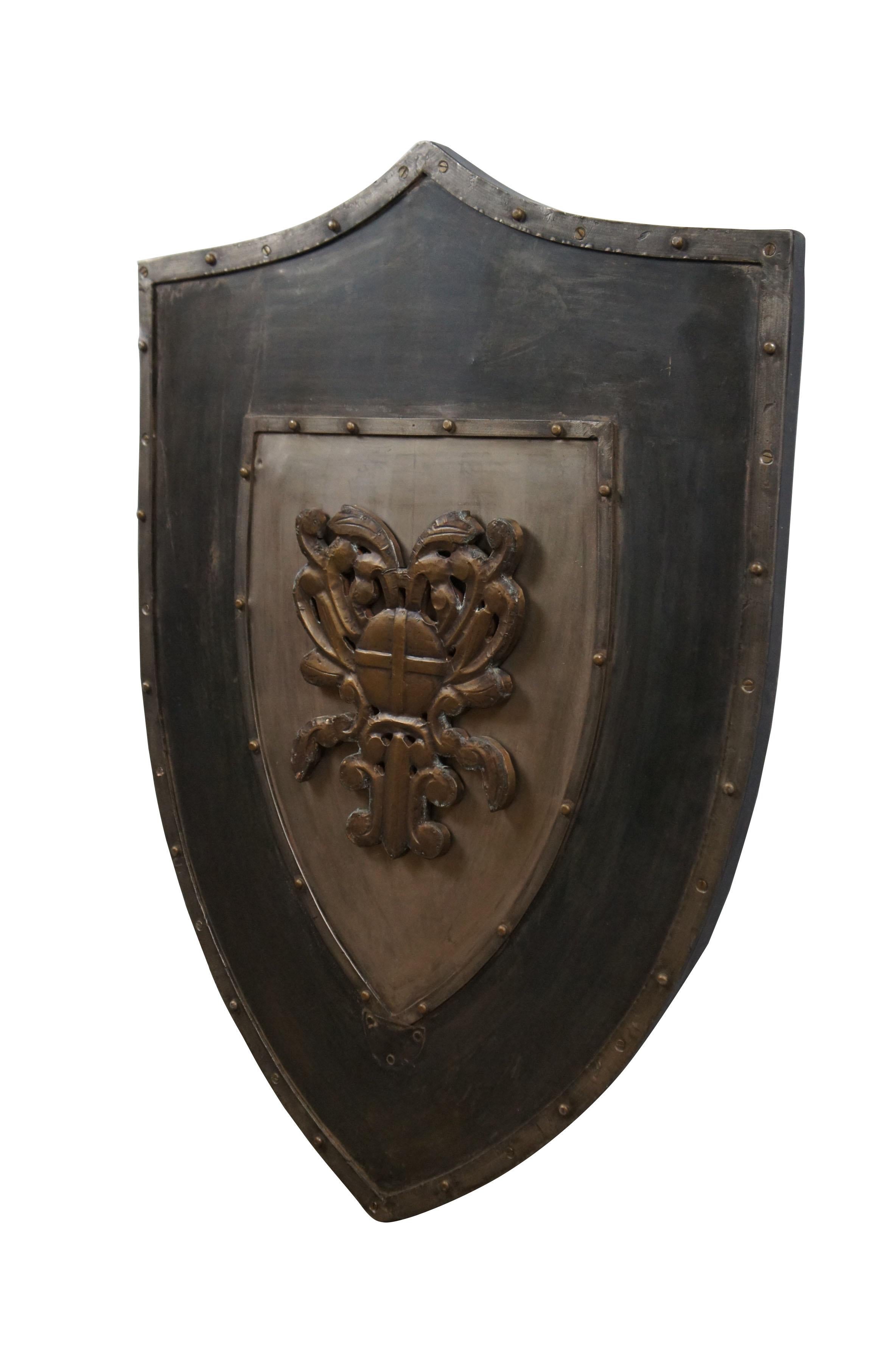 Vintage Medieval Knight Metal Wall Hanging Coat of Arms Crest Shield Armour 32