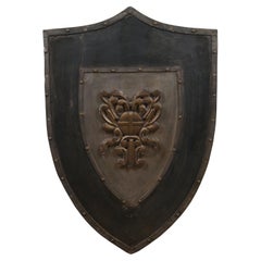 Vintage Medieval Knight Metal Wall Hanging Coat of Arms Crest Shield Armour 32"