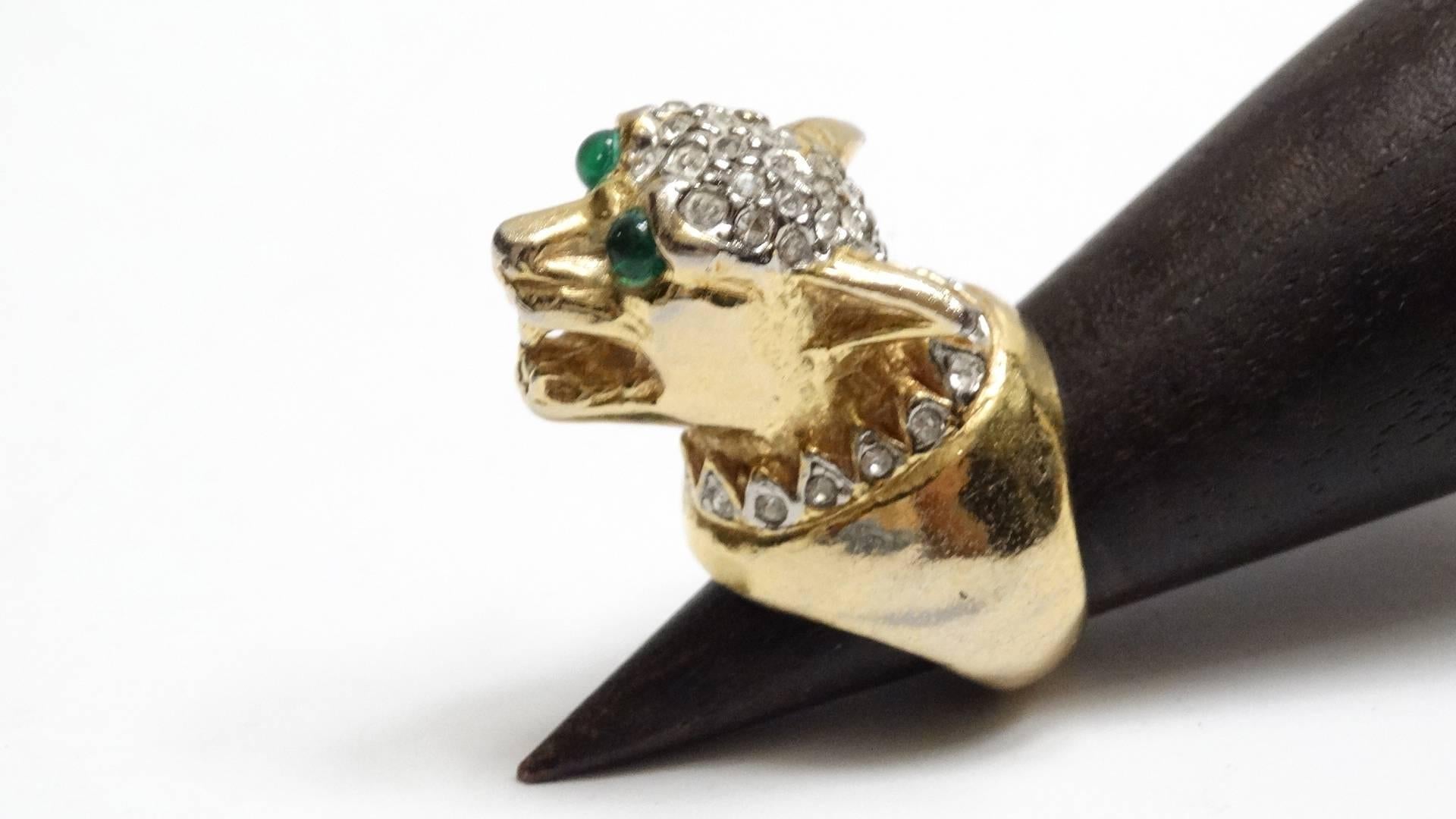 Vintage Medieval Panther Cocktail Ring In Excellent Condition For Sale In Scottsdale, AZ