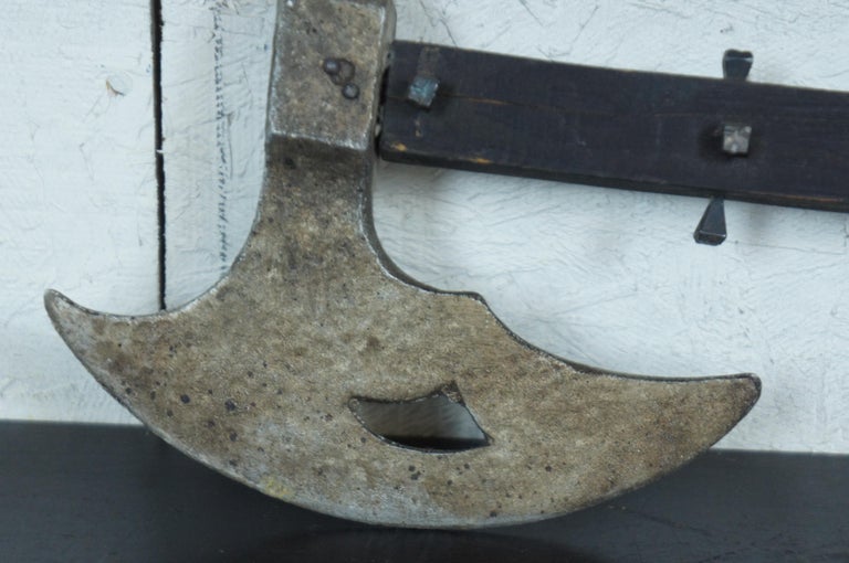 Vintage Medieval Tribal Combat Battle Axe Gothic Black Wood Handle  Reproduction For Sale at 1stDibs