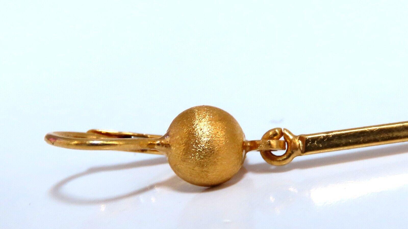 Vintage Mediterranean Deco Gold Ball Dangle Earrings 18 Karat Gold For Sale 1