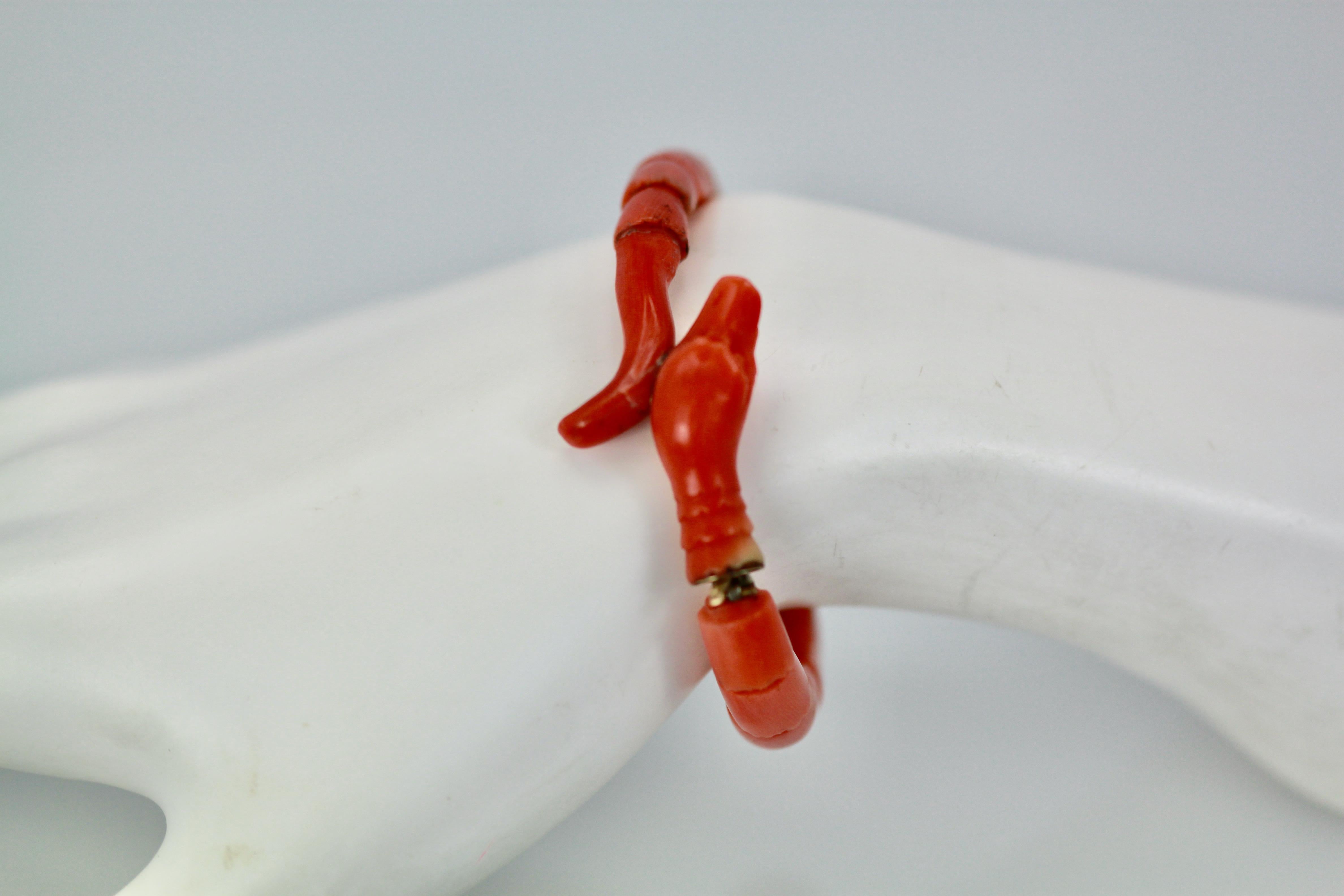 Mediterranes orangefarbenes Korallen-Schlangenarmband 3