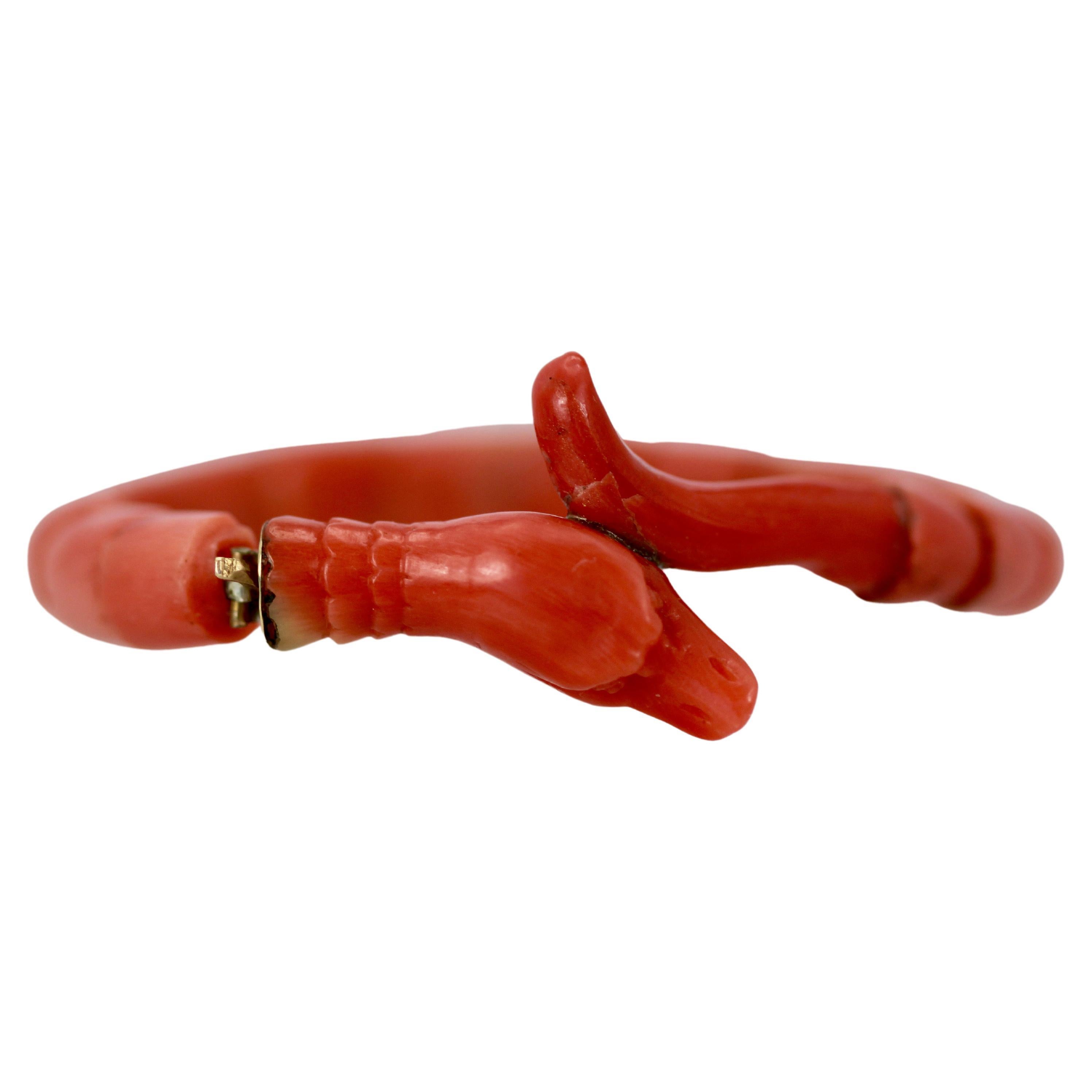 Mediterranes orangefarbenes Korallen-Schlangenarmband