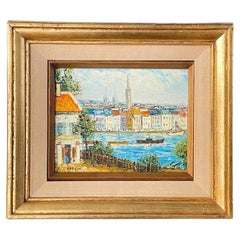 Vintage Mediterranean Port Painting by David Crespi