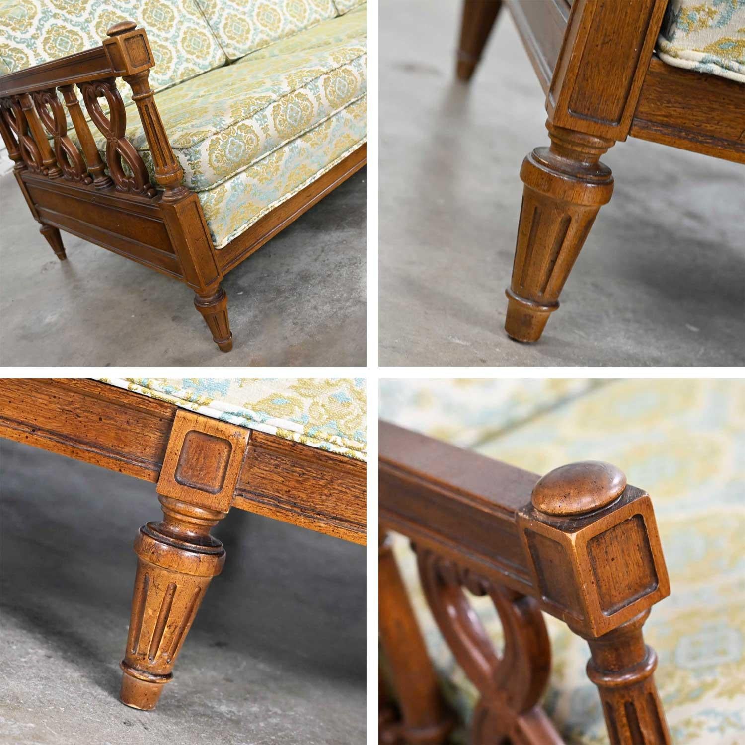 Vintage Mediterranean Spanish Revival Style Sofa Wood Details by American Furn 6