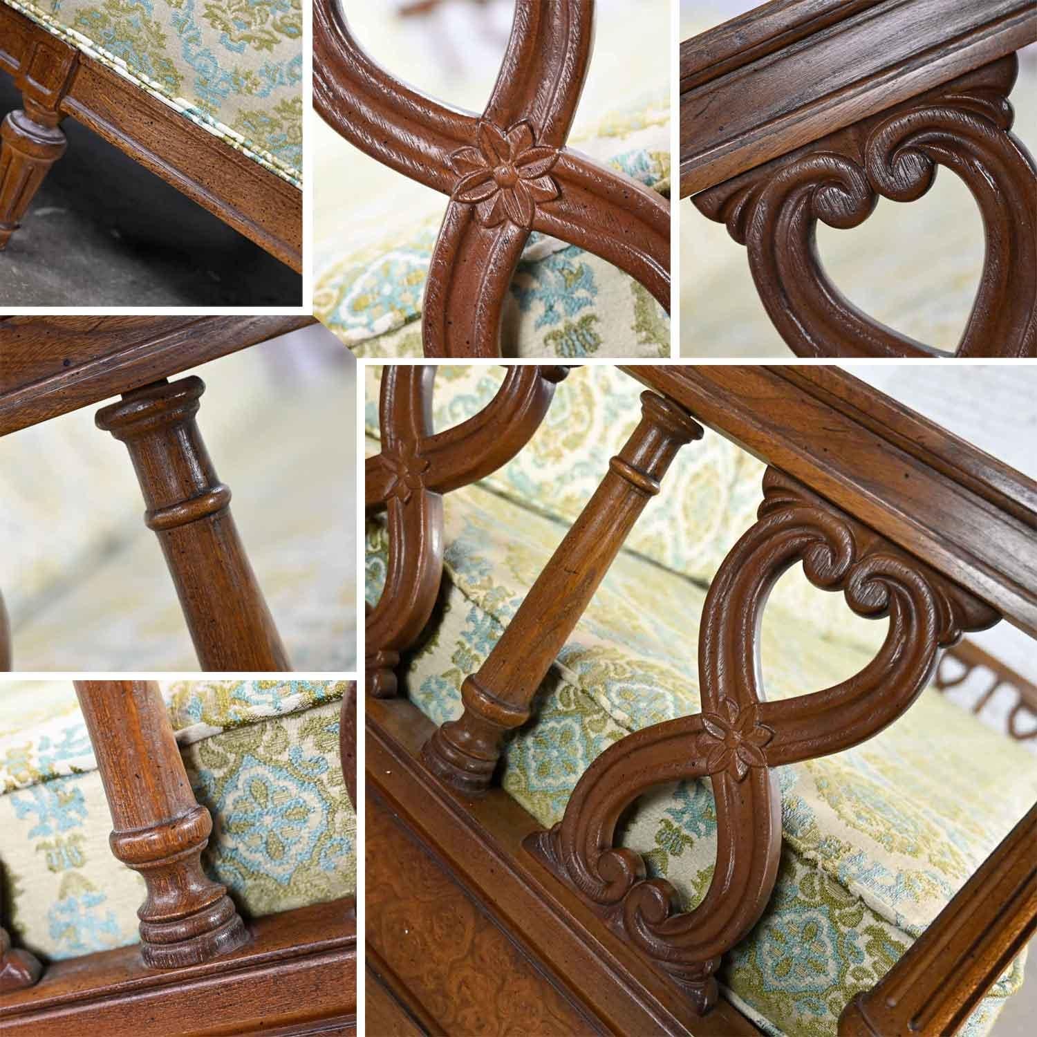 Vintage Mediterranean Spanish Revival Style Sofa Wood Details by American Furn 7