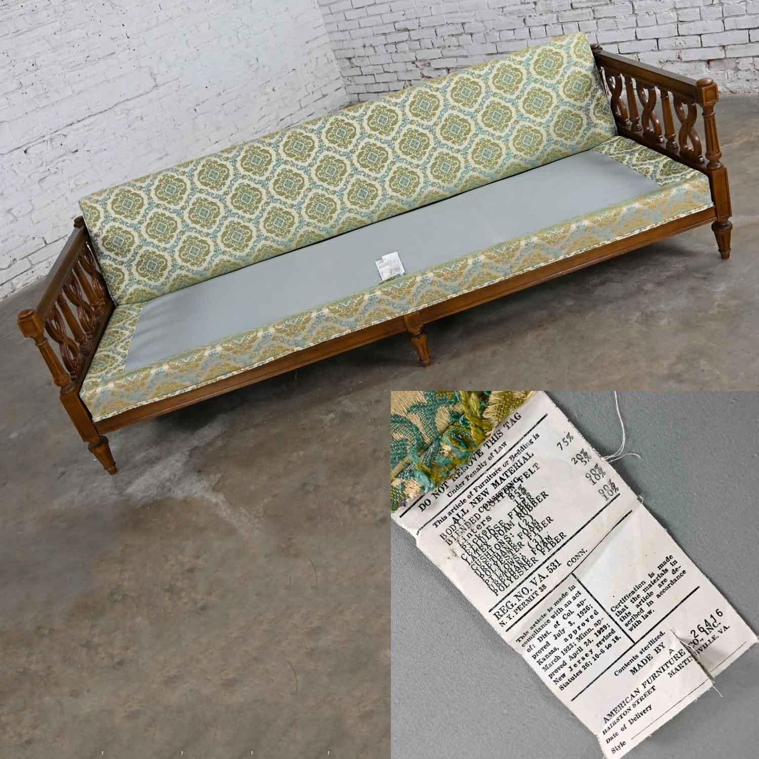 Vintage Mediterranean Spanish Revival Style Sofa Wood Details by American Furn 9