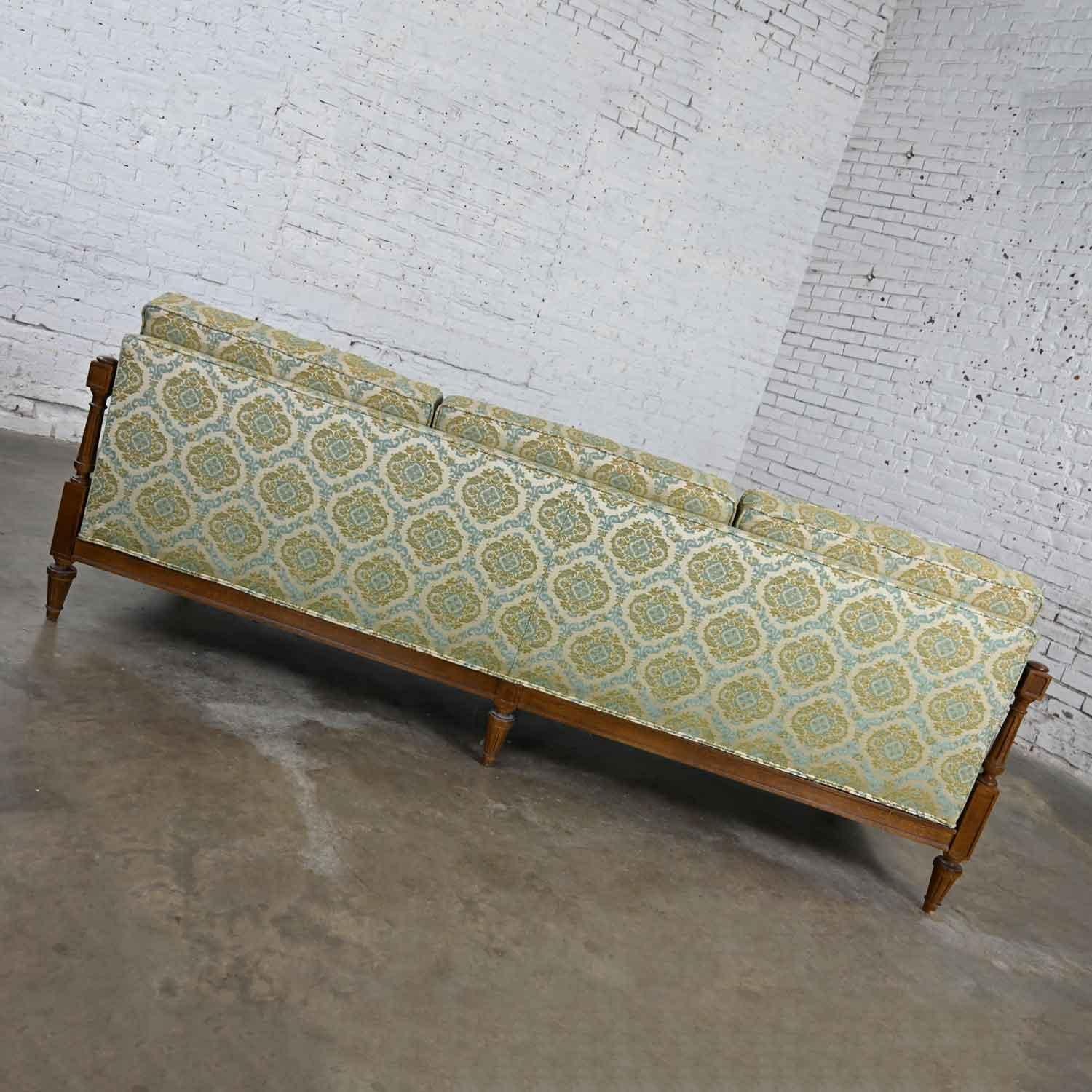 Vintage Mediterranean Spanish Revival Style Sofa Wood Details by American Furn 11