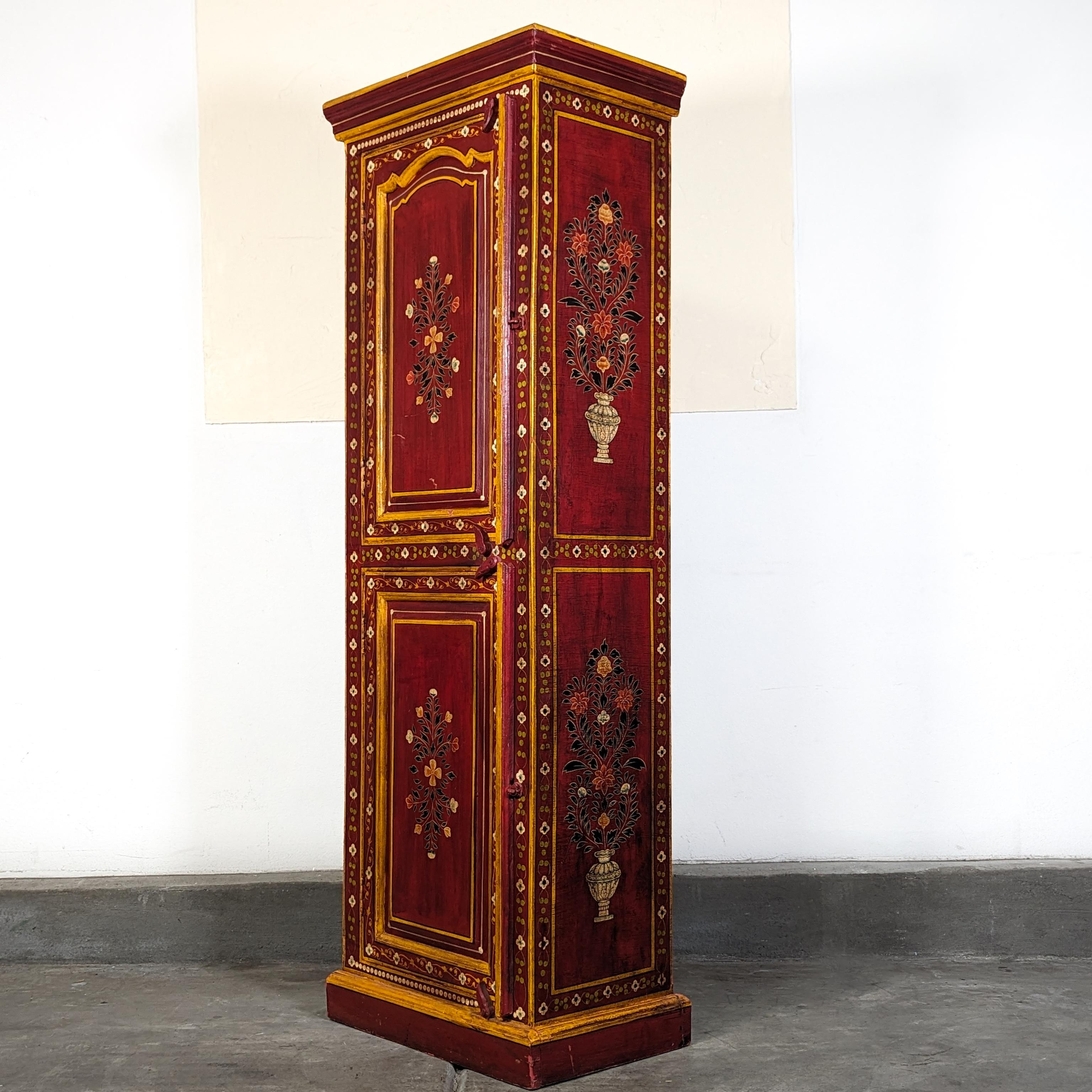 Vintage Mediterranean Style Hand Painted Cabinet For Sale 2