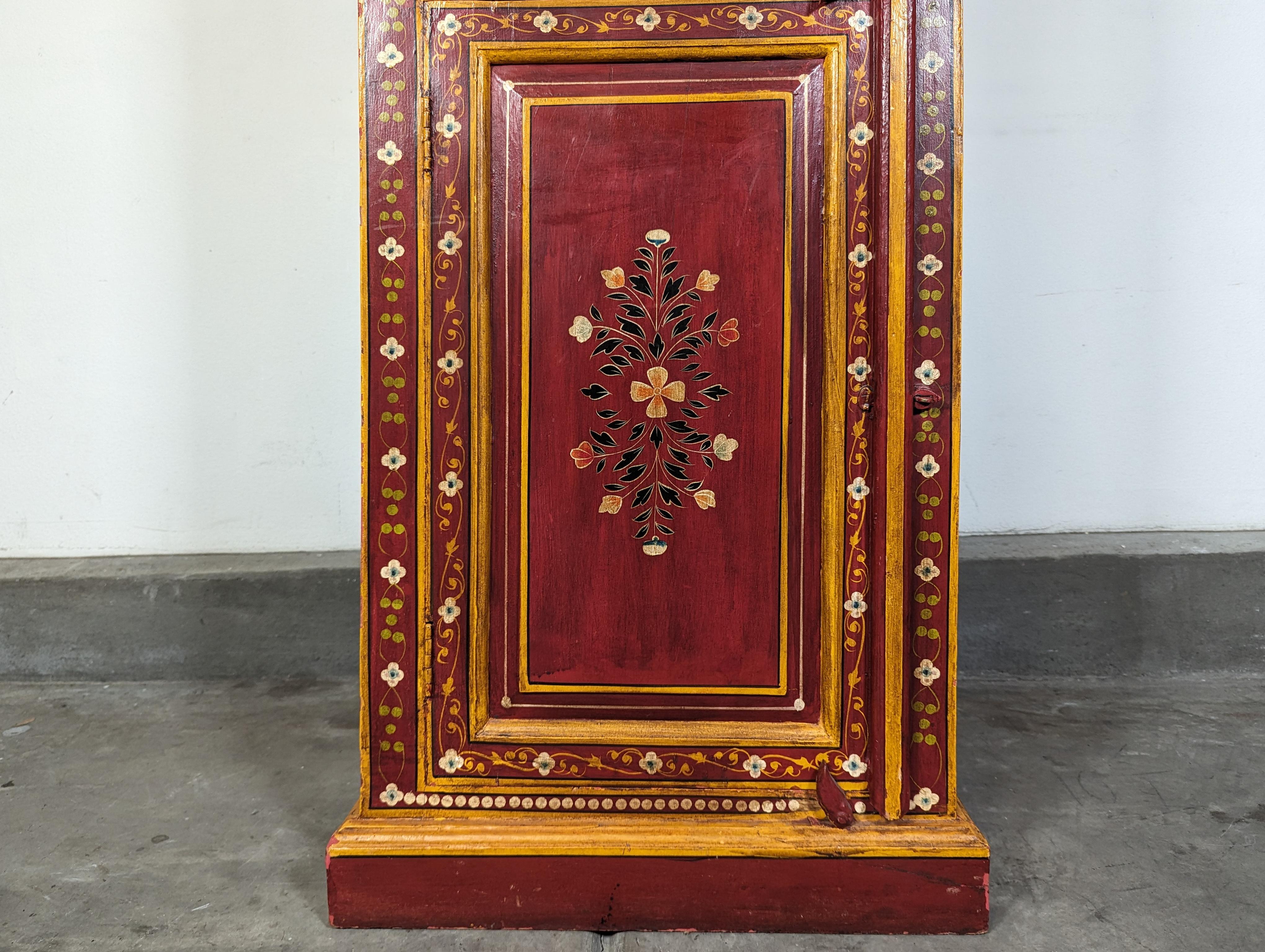 Vintage Mediterranean Style Hand Painted Cabinet For Sale 3