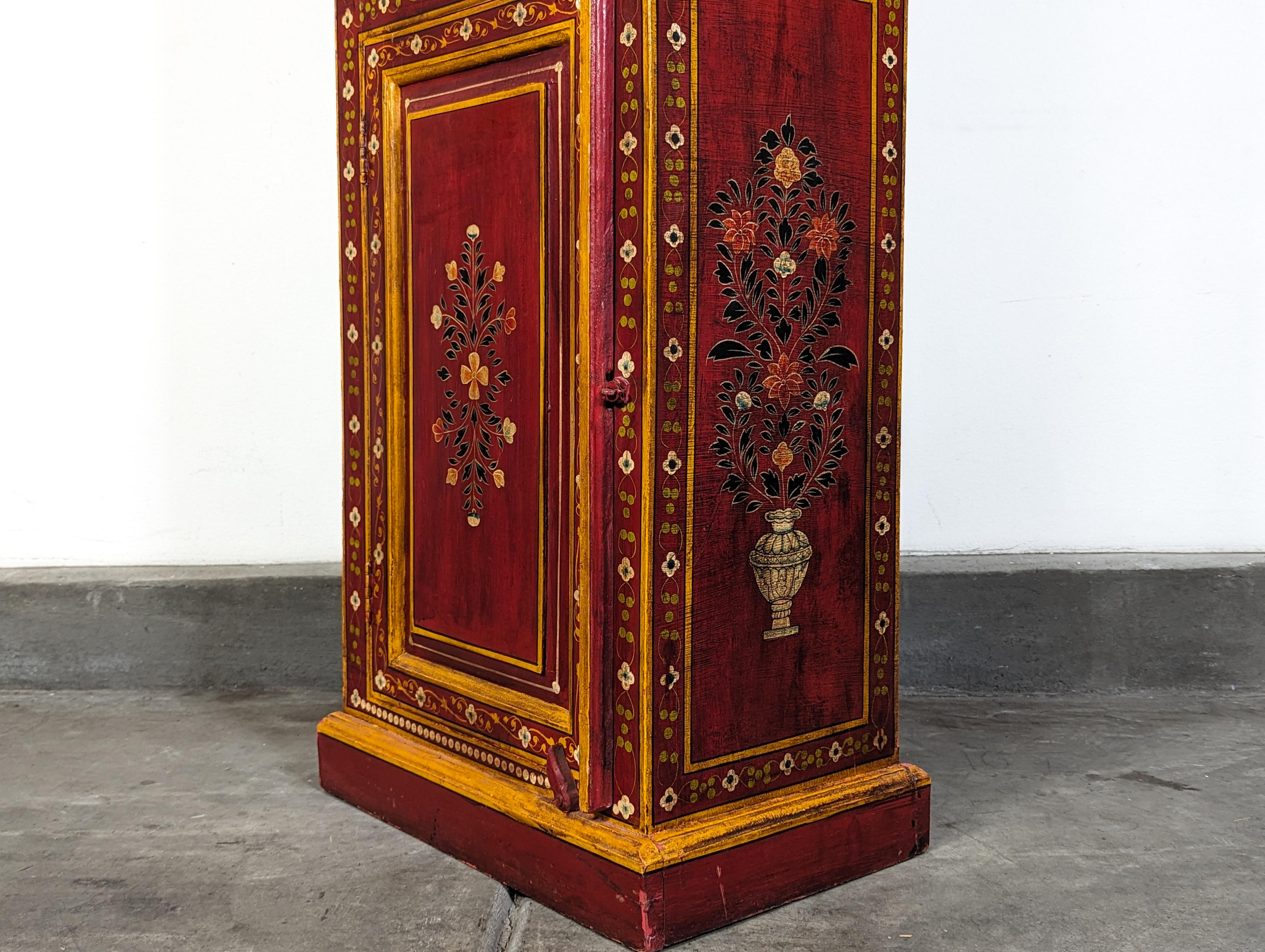 Fruitwood Vintage Mediterranean Style Hand Painted Cabinet For Sale