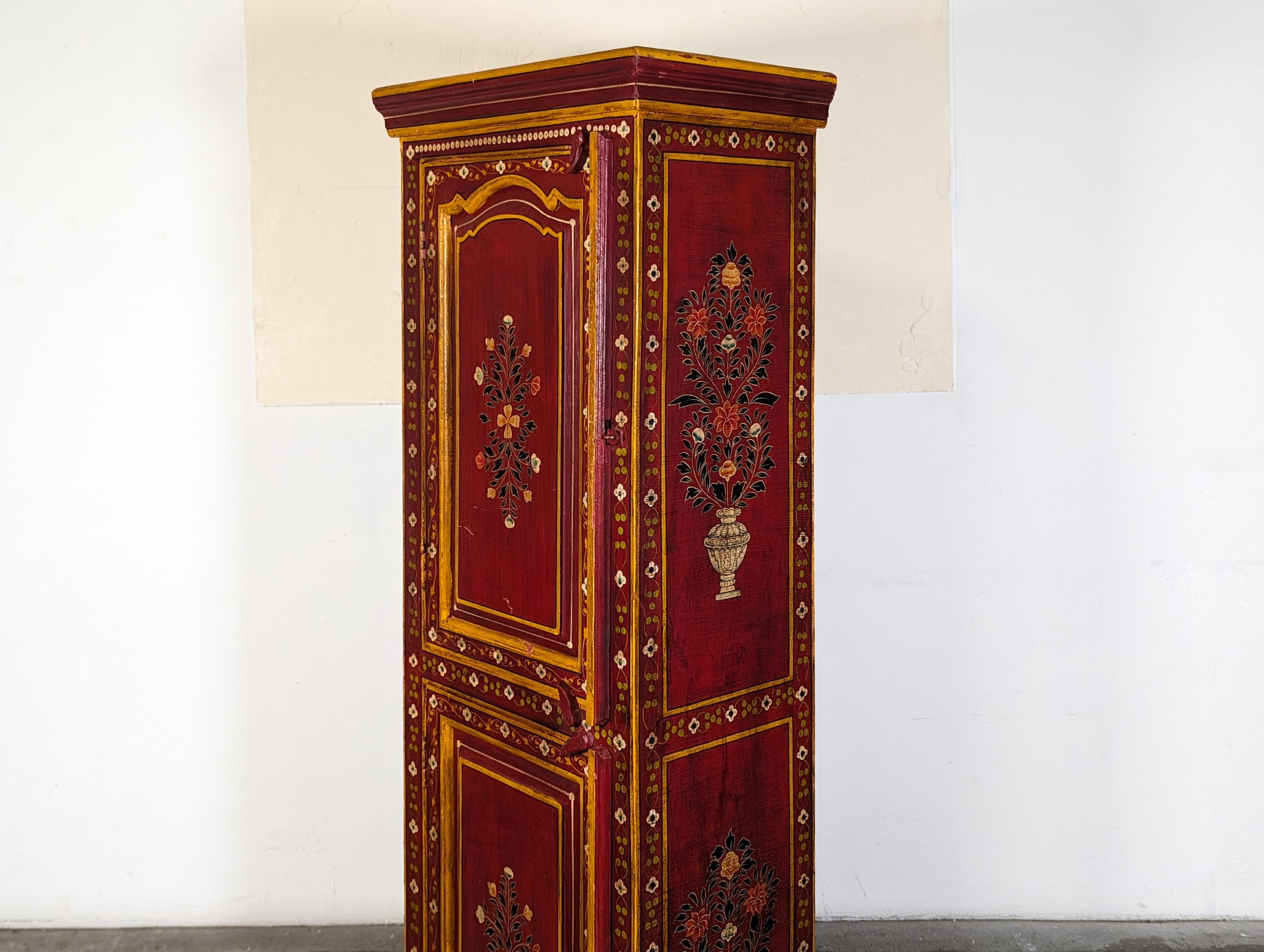 Vintage Mediterranean Style Hand Painted Cabinet For Sale 1